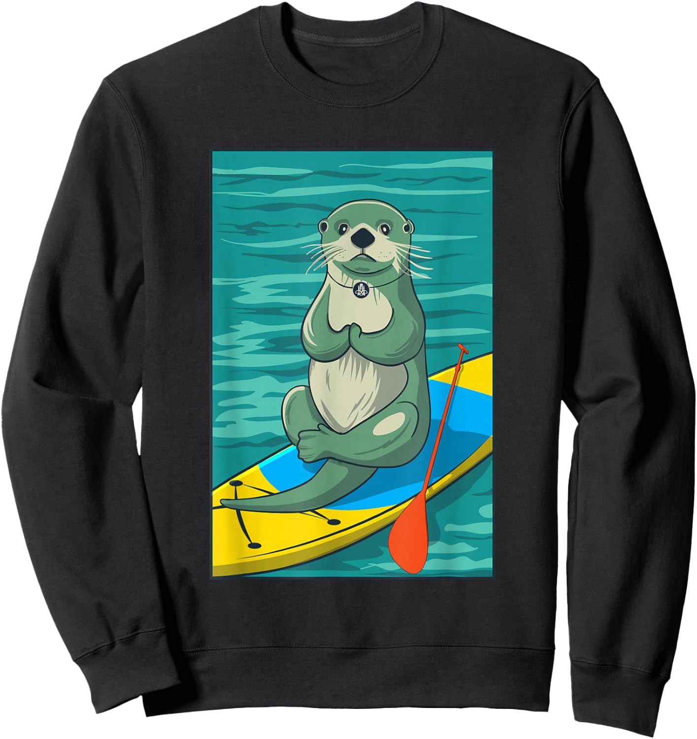 Standup Paddleboard SUP Paddling Humorous Otter Sweatshirt - Sweatshirt | Black