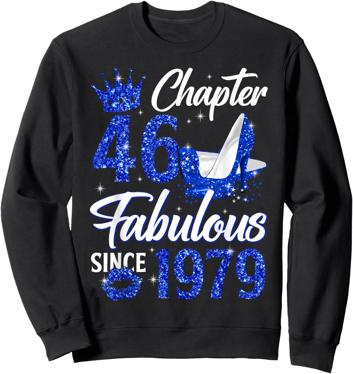 Chapter 46 Fabulous Since 1979 46th Leopard Birthday Queen Sweatshirt - Sweatshirt | Black