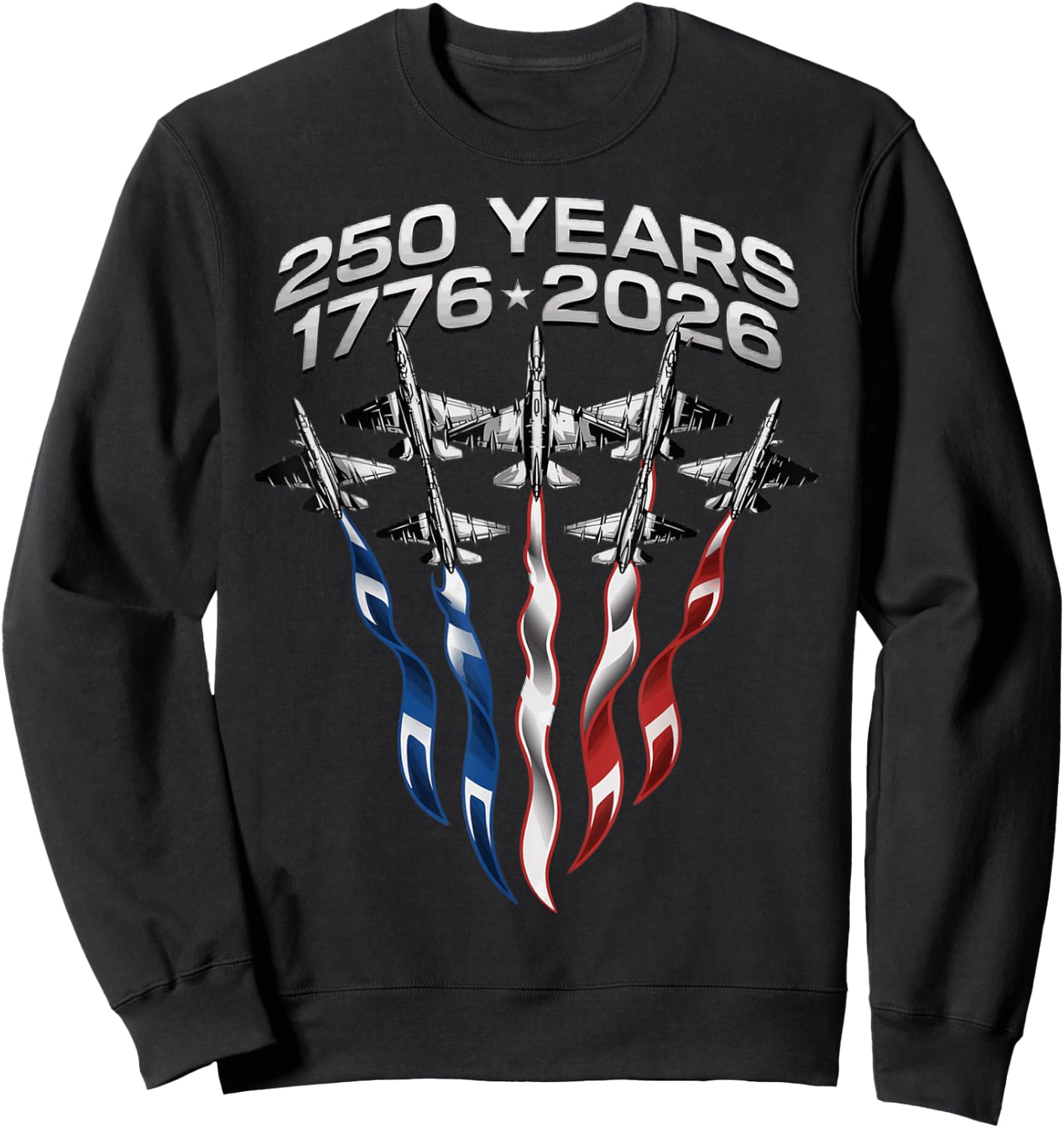 250 Anniversary USA Patriotic Flag 250th 4th of July 2026 Sweatshirt - Sweatshirt | Black