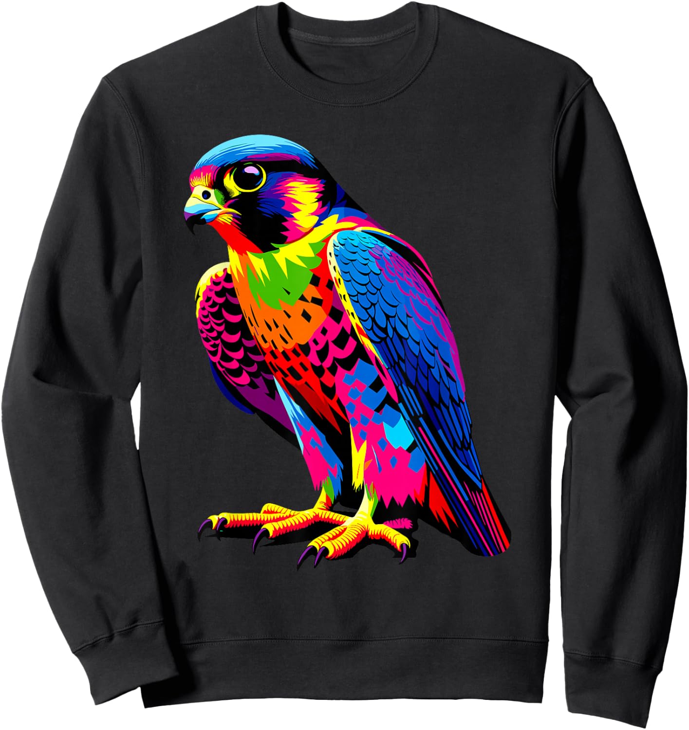 Colorful Pop Art Peregrine Falcon Peregrines Sweatshirt - Sweatshirt | Black