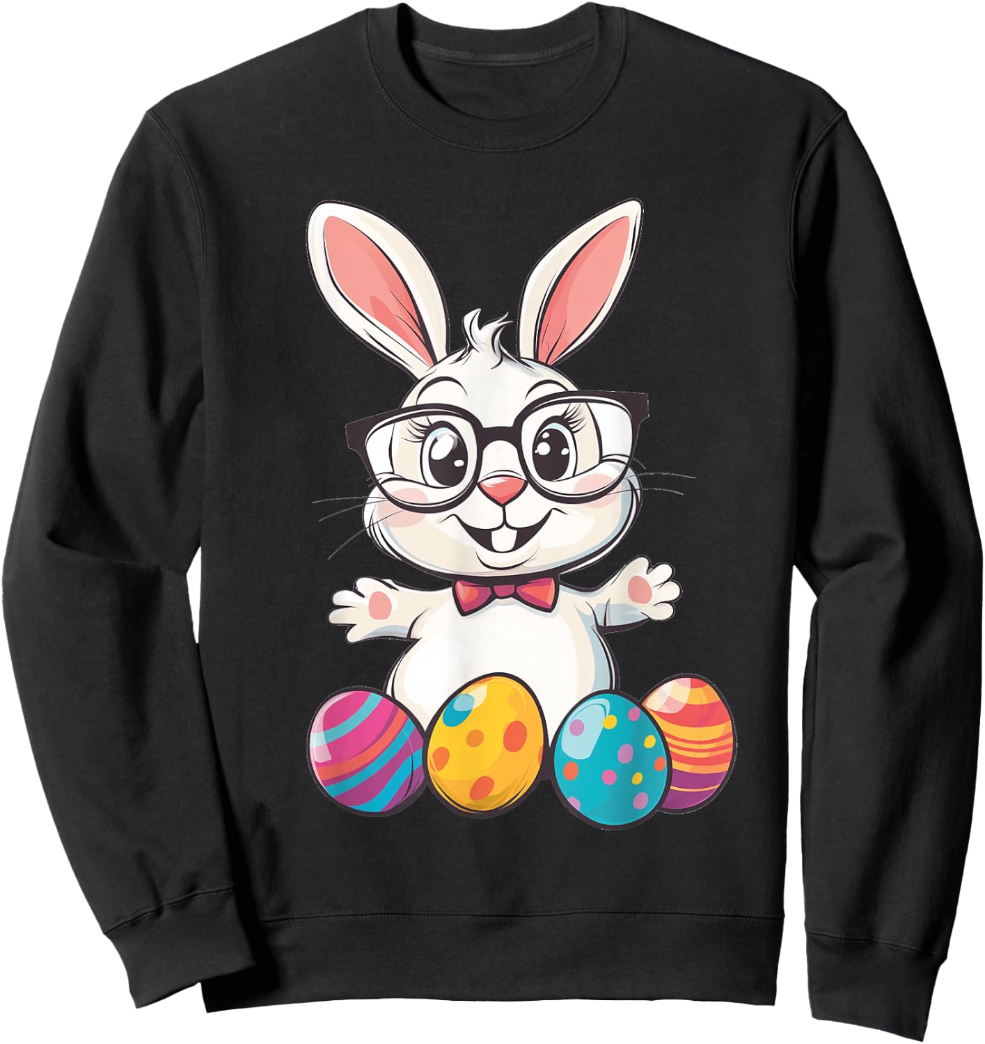 Easter Bunny Rabbit Graphic Sweatshirt - Sweatshirt | Black