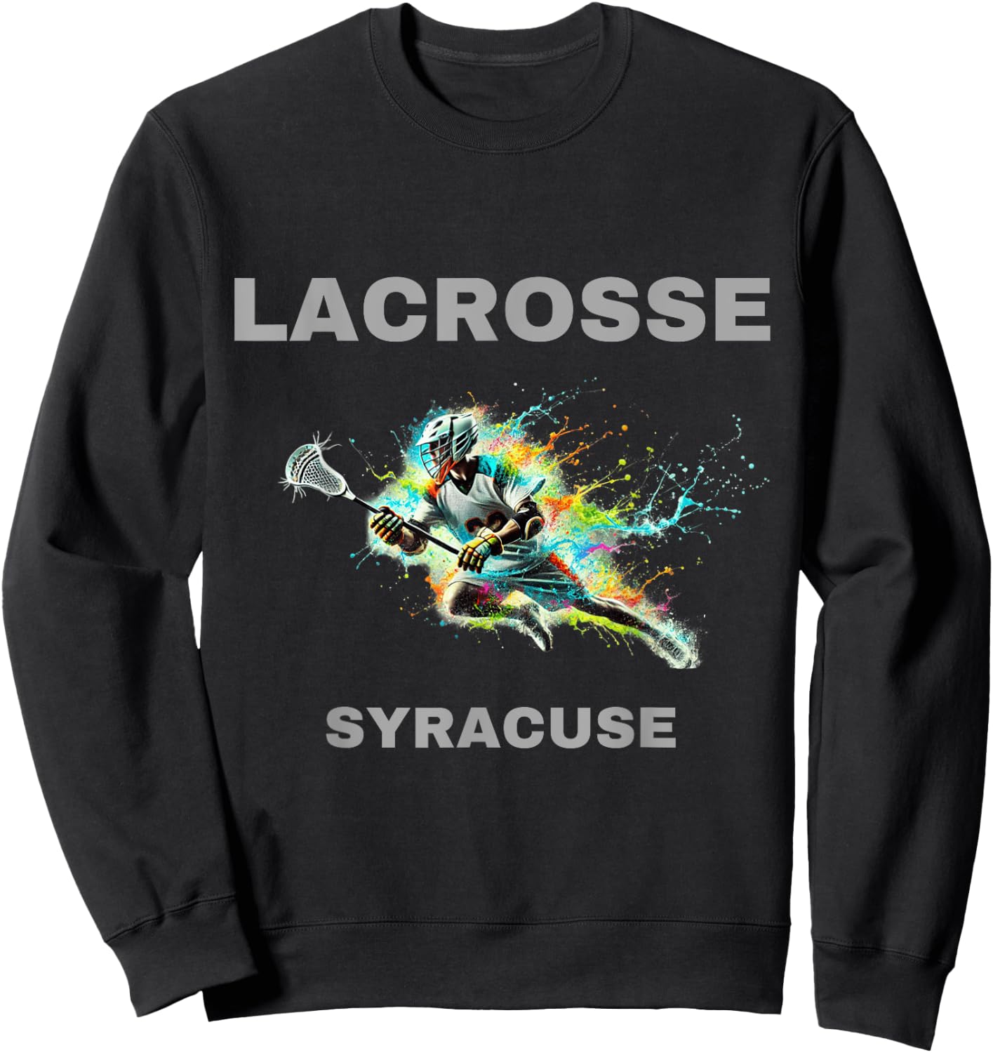 Colorful Lacrosse Player - Syracuse Sweatshirt - Sweatshirt | Black