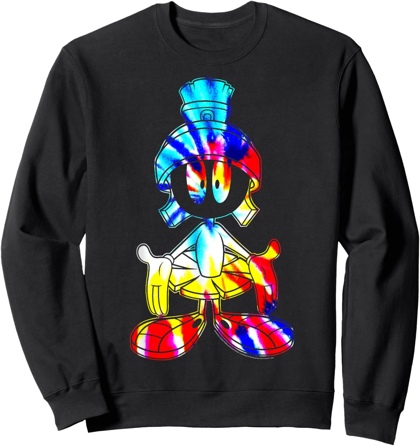 Looney Tunes Marvin The Martian Tie Dye Portrait Small Sweatshirt - Sweatshirt | Black