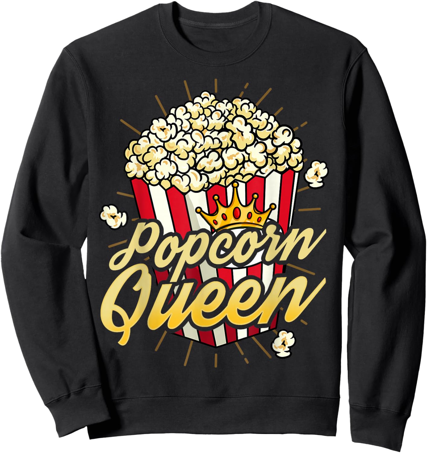 Funny Popcorn Lover Gift Movie Night Cinema Lover Small Sweatshirt - Sweatshirt | Black