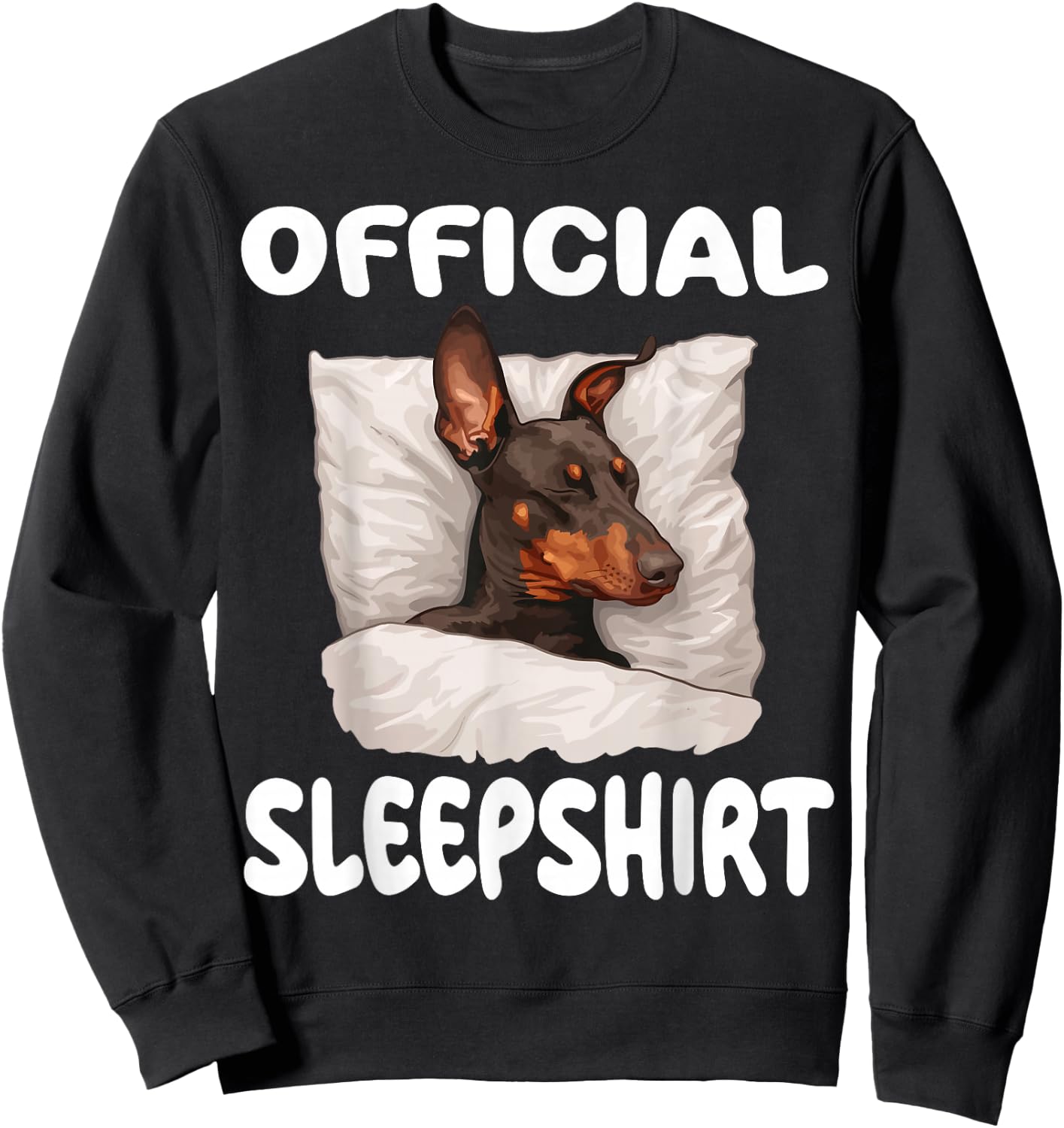 Doberman Pinscher Dog Official Sleepshirt Pajamas Nightgown Sweatshirt - Sweatshirt | Black