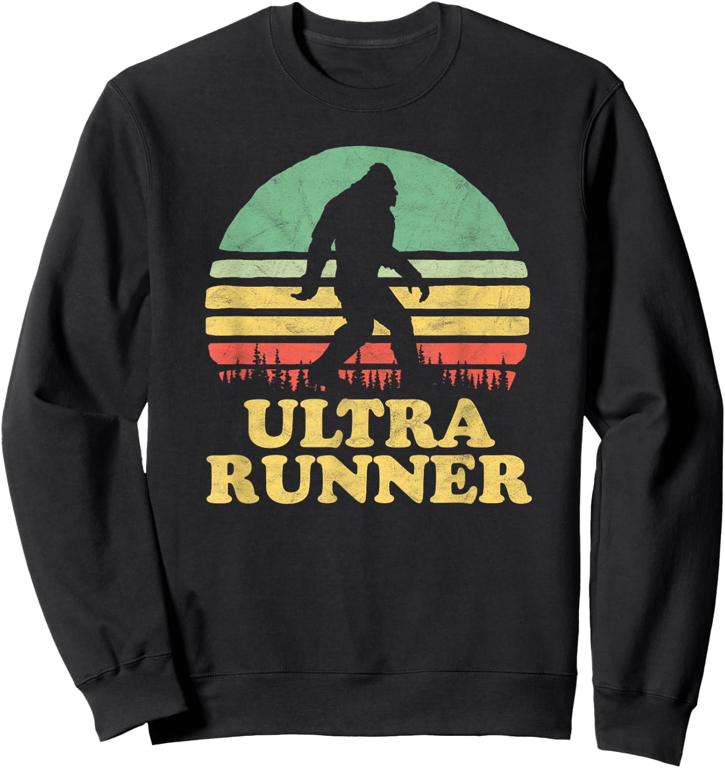 Bigfoot Ultra Runner Vintage Trail Marathon Sweatshirt - Sweatshirt | Black