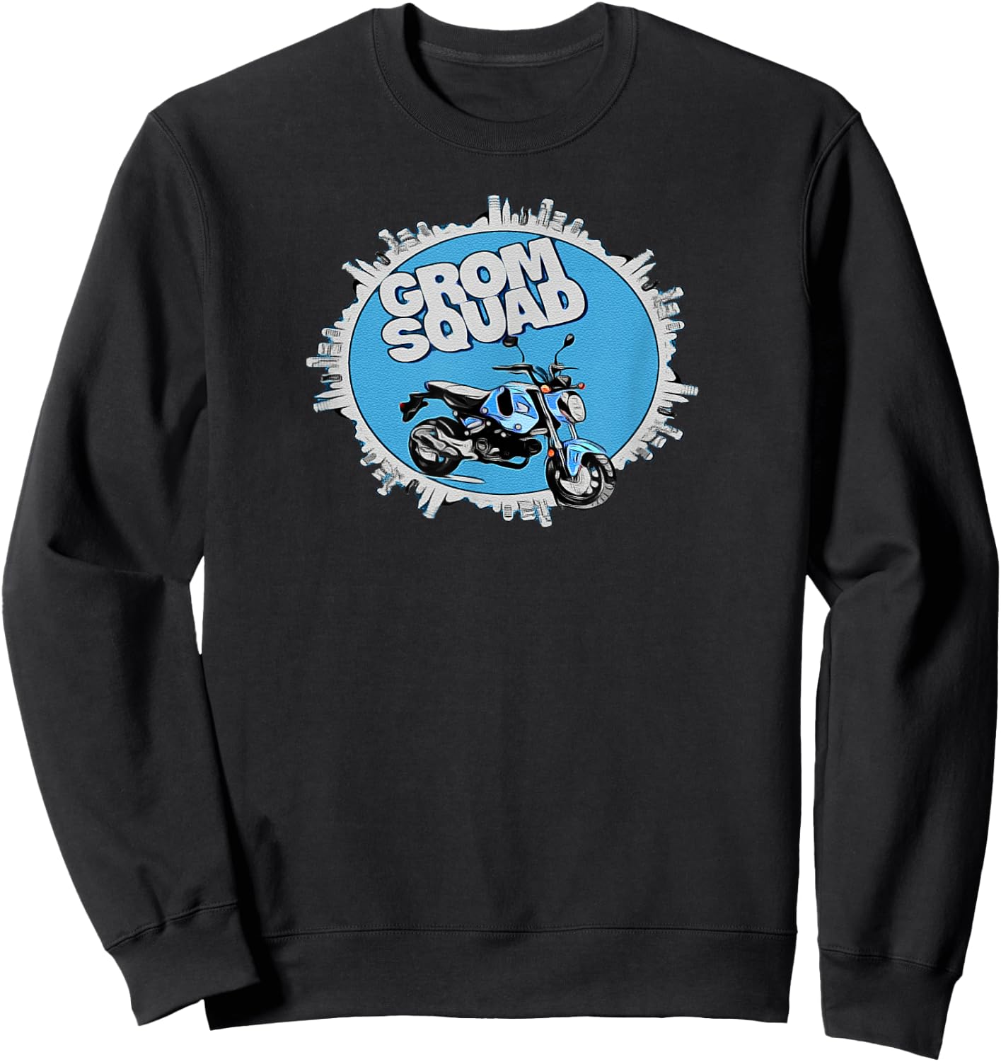 Blue 2022 Grom Squad - Motorcycle - Scooter - Bike Sweatshirt - Sweatshirt | Black