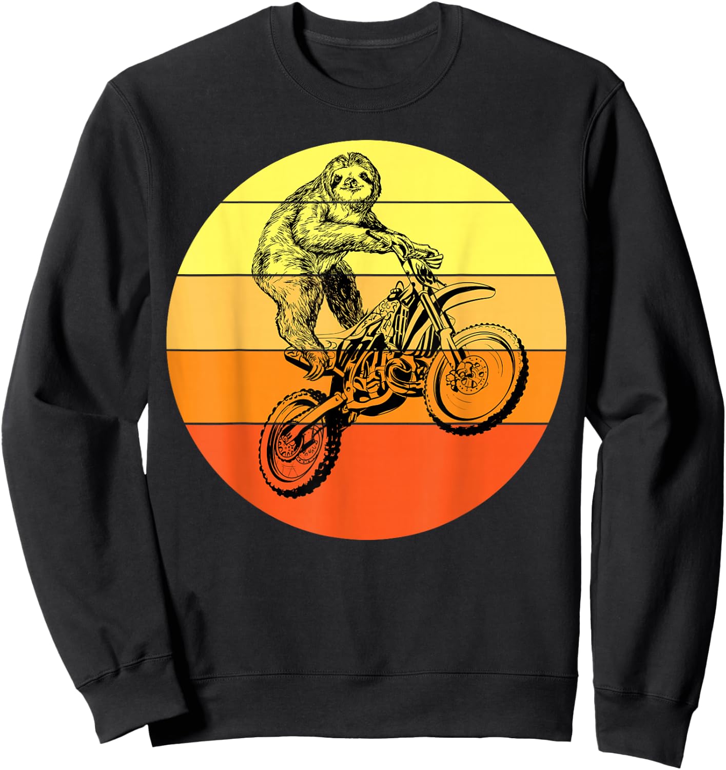 Cool sloth riding Motocross Dirt Bike Enduro Motorcycle Sweatshirt - Sweatshirt | Black