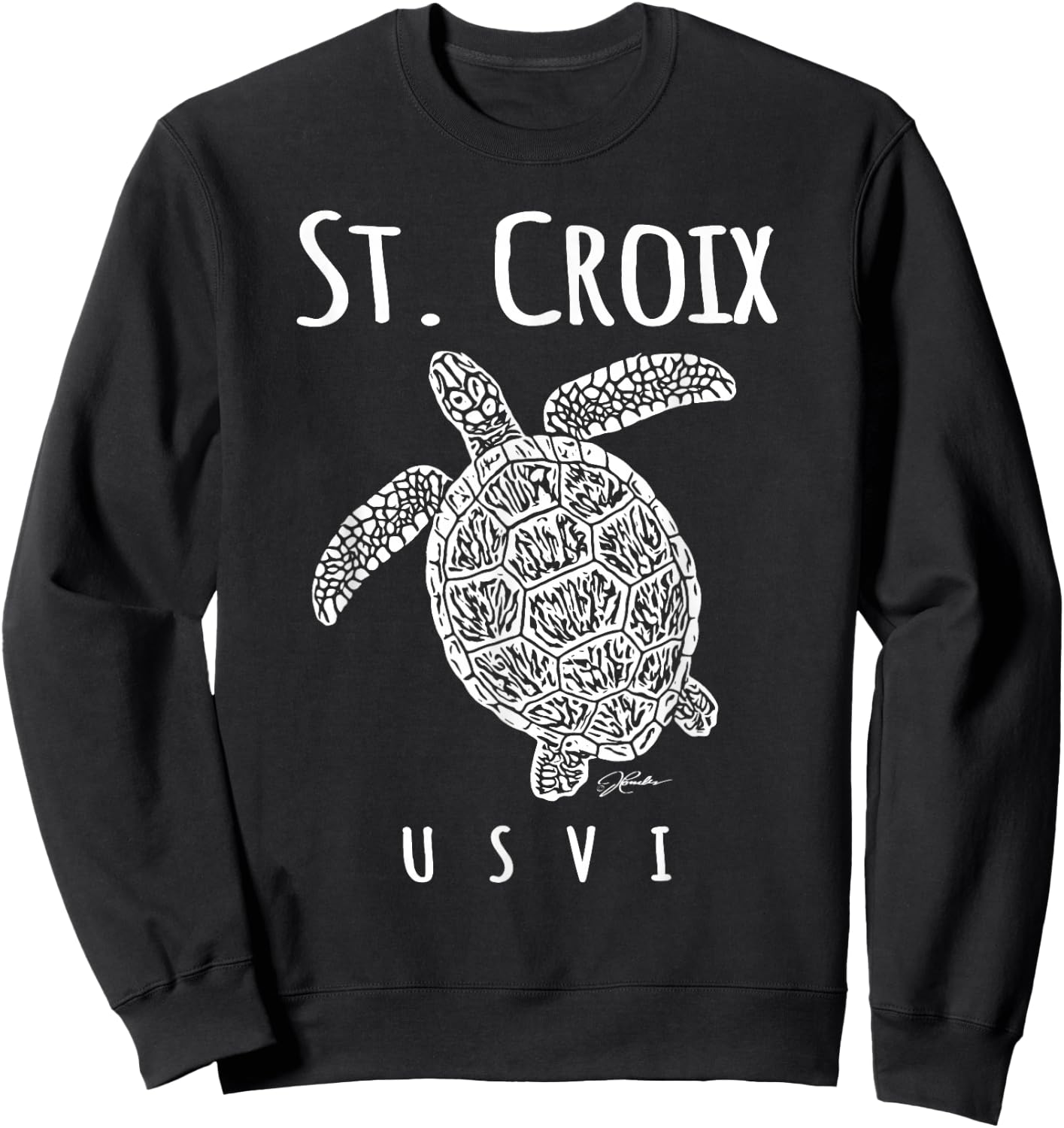 JCombs: St. Croix, USVI, Sea Turtle, Beach Sweatshirt - Sweatshirt | Black