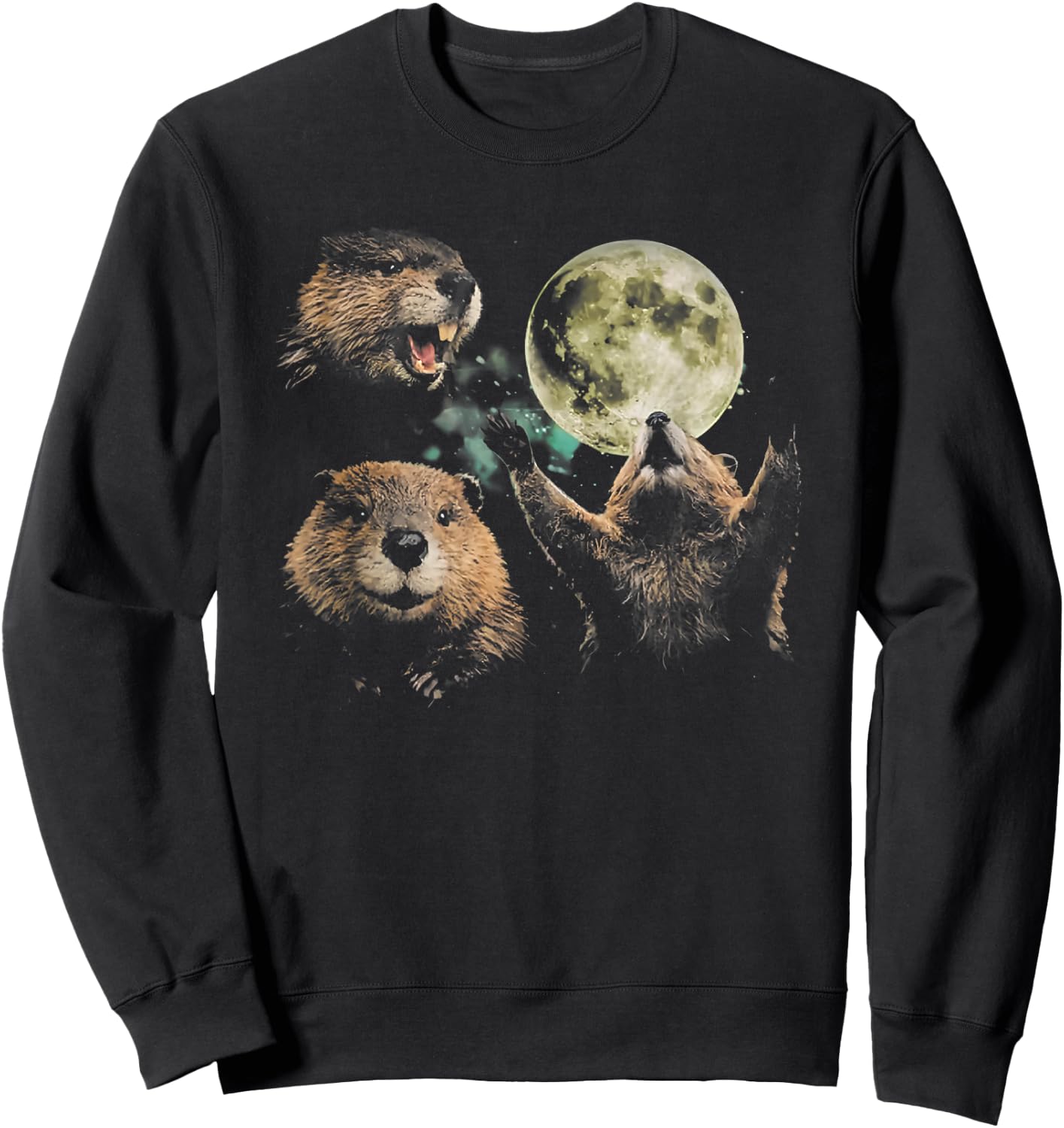 Beaver Moon Vintage Graphic Sweatshirt - Sweatshirt | Black