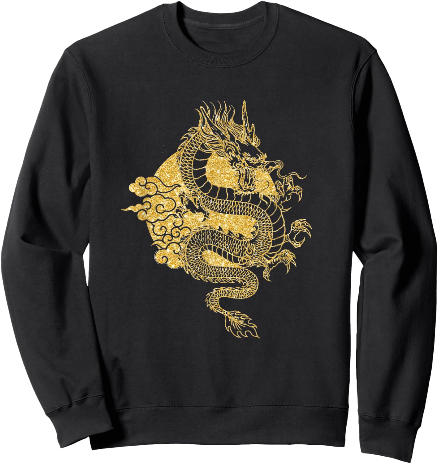 Chinesischer goldener Drache Sweatshirt - Sweatshirt | Black