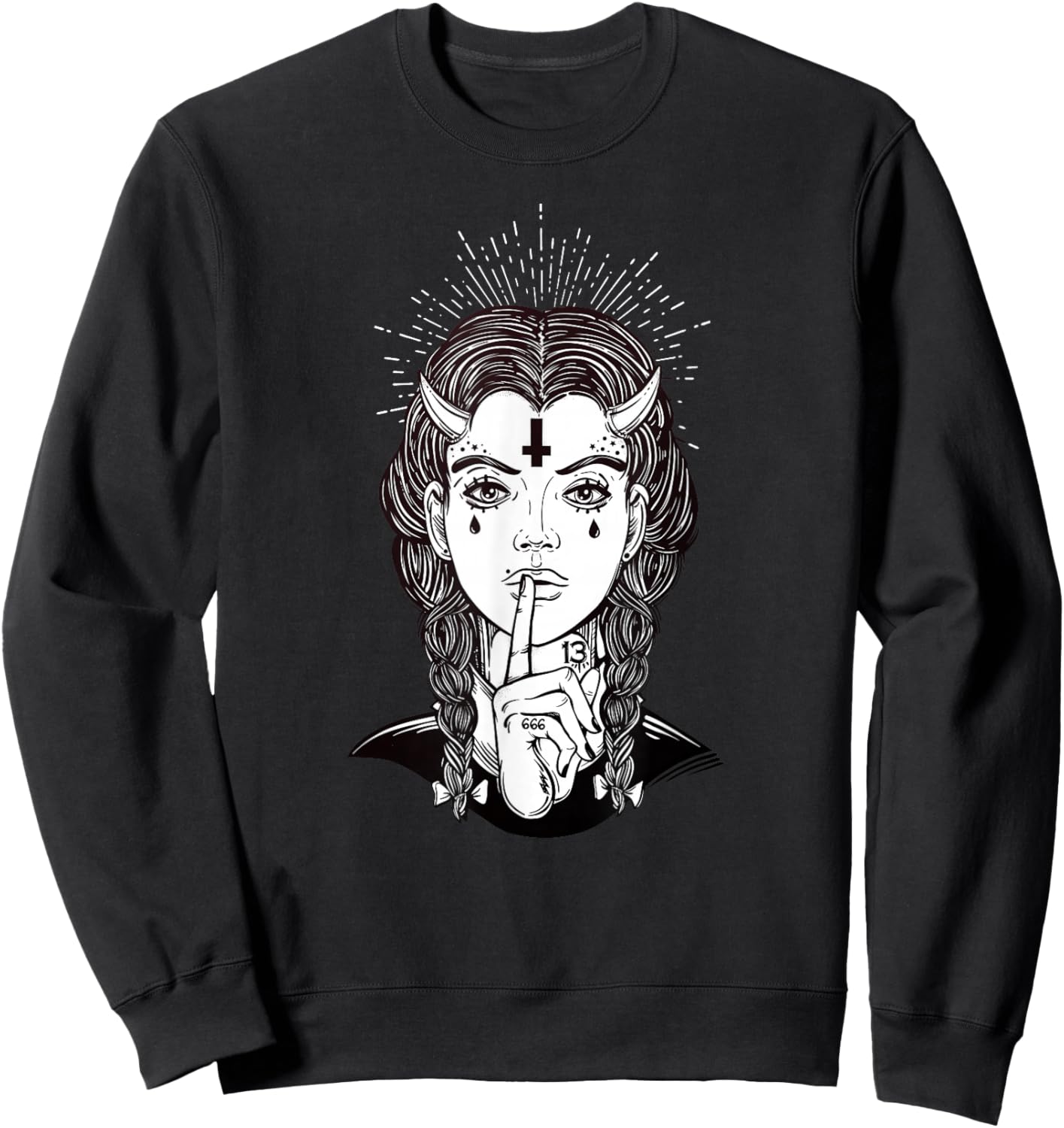 Occult Biker Tattoo - Sexy Gothic Demon Sweatshirt - Sweatshirt | Black