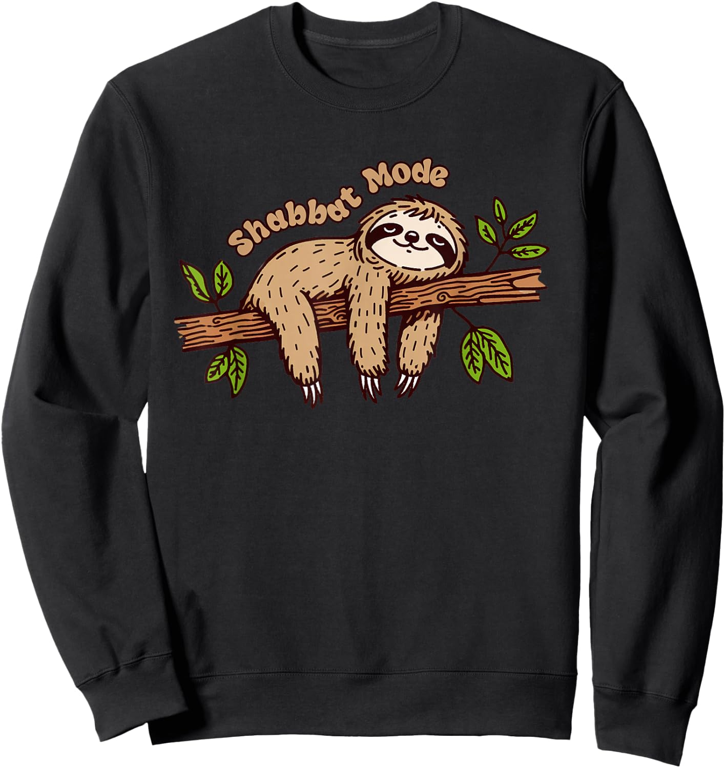Shabbat Shalom Shabbat Mode Sleepy Sloth Jewish Sabbath Sweatshirt - Sweatshirt | Black