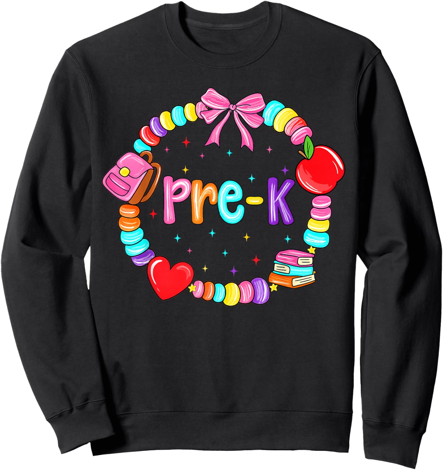 Pre K for Girls Preschool Teacher Back to School Kids Sweatshirt - Sweatshirt | Black