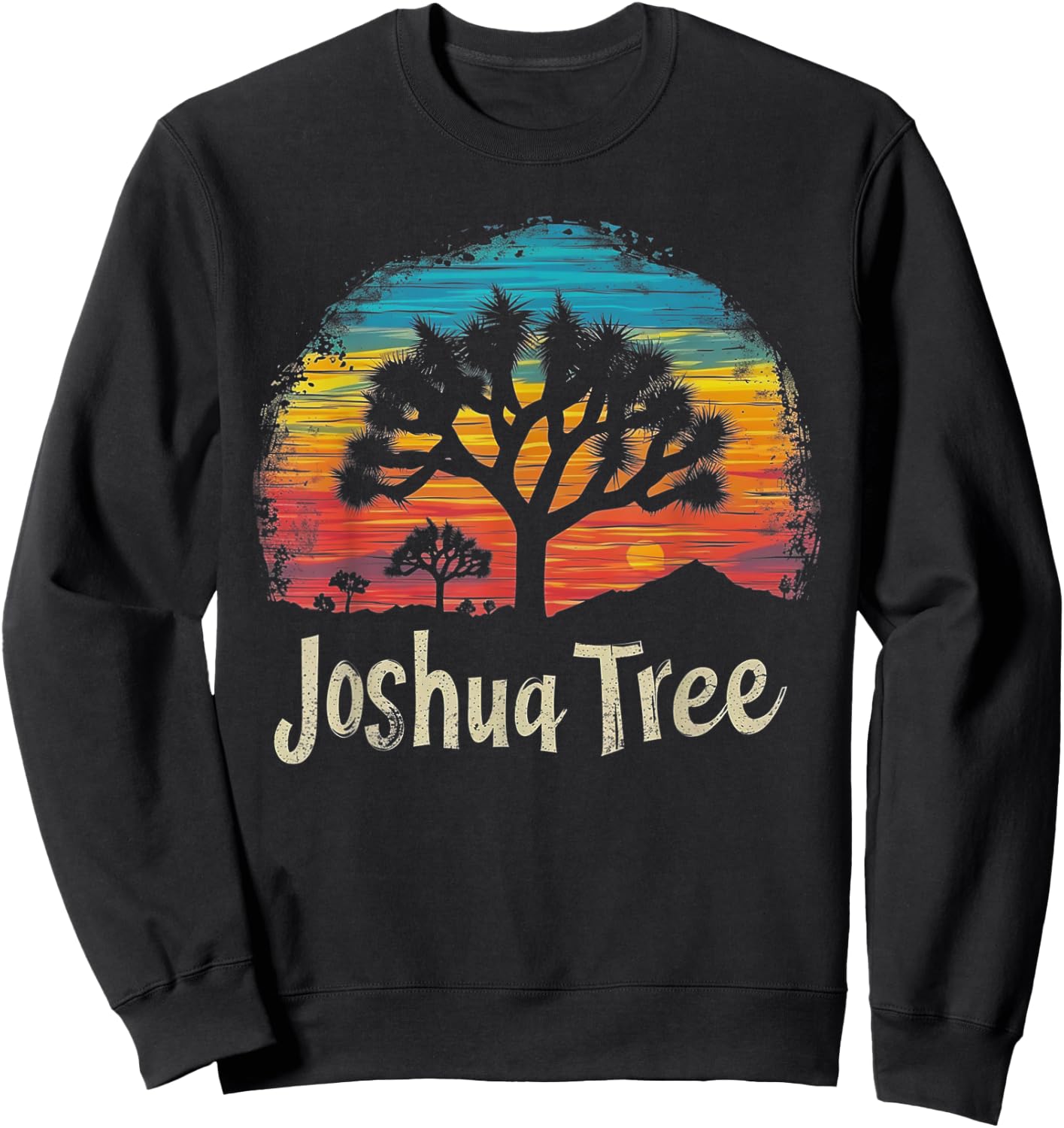 Joshua Tree - US National Park Vintage Men Women Kids Retro Sweatshirt - Sweatshirt | Black