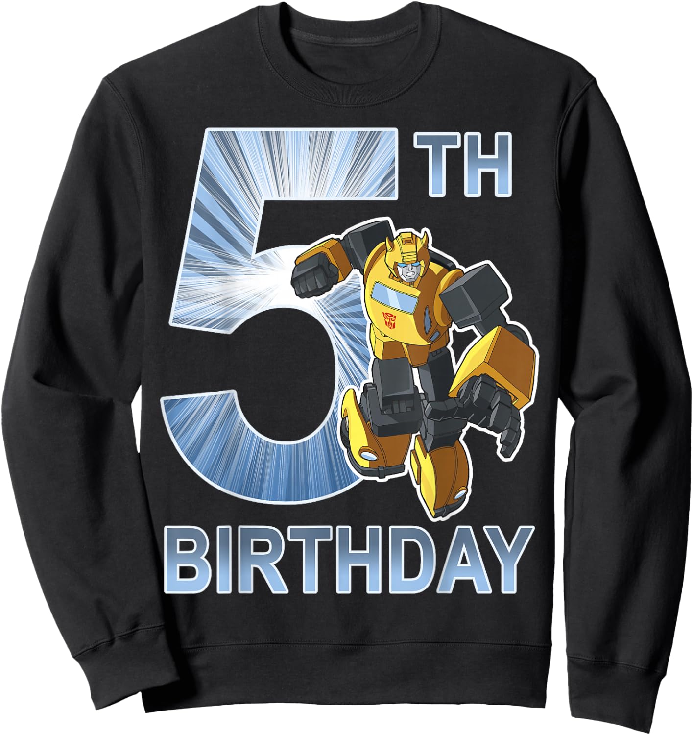 Transformers Bumblebee 5th Birthday Vintage Sweatshirt - Sweatshirt | Black