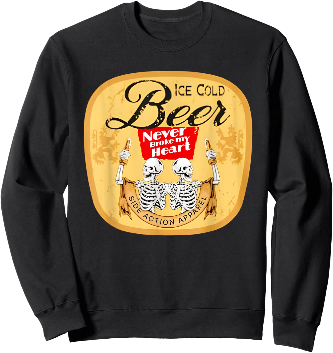 Funny ice Cold Beer Skeleton Sweatshirt - Sweatshirt | Black
