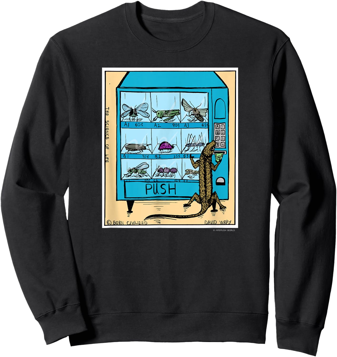 Reptile Vending Machine Funny Lizard Novelty Gift Sweatshirt - Sweatshirt | Black