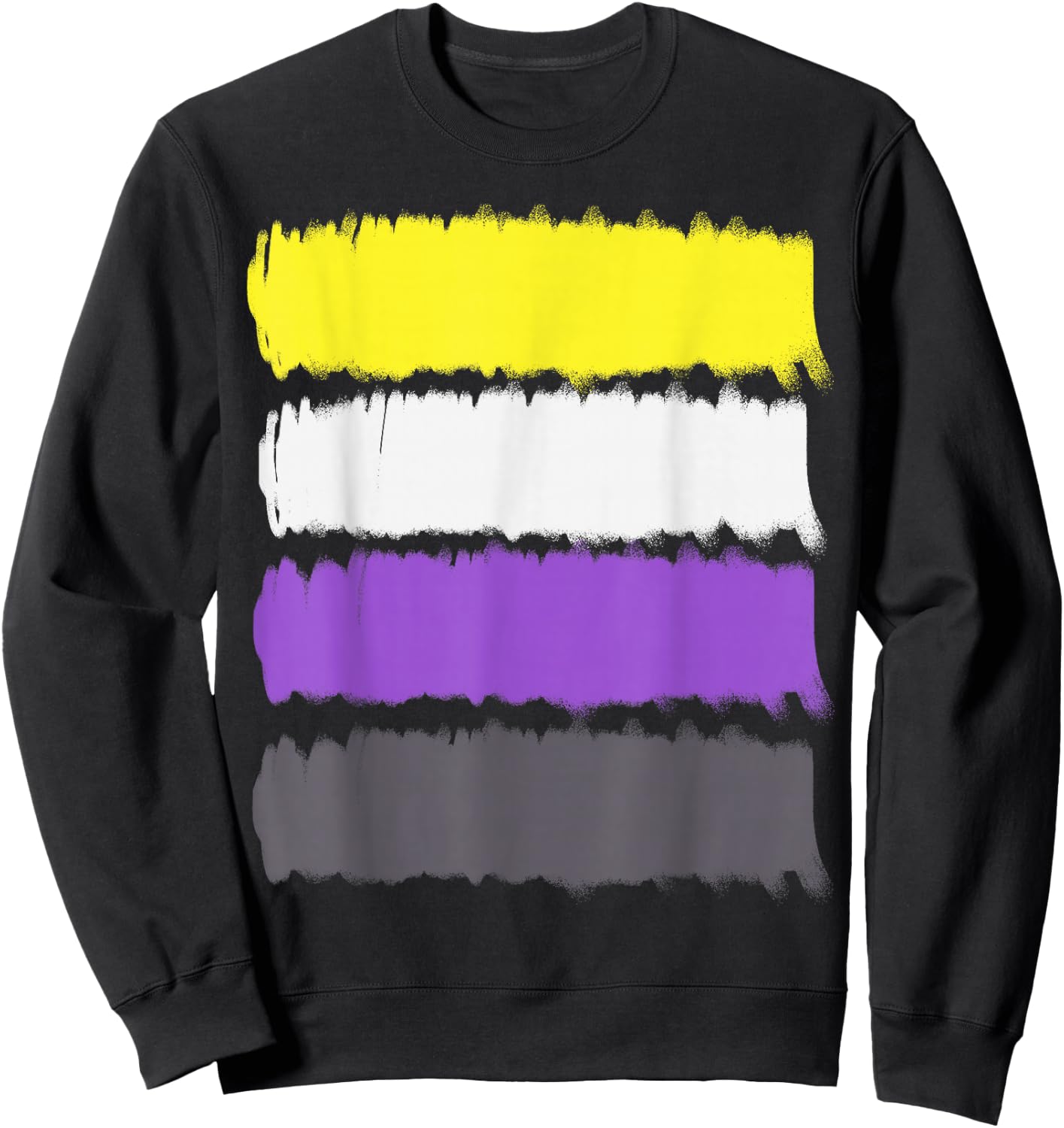 Nonbinary Genderqueer Flagge - LGBTQ Stolz Enby Transgender Sweatshirt - Sweatshirt | Black