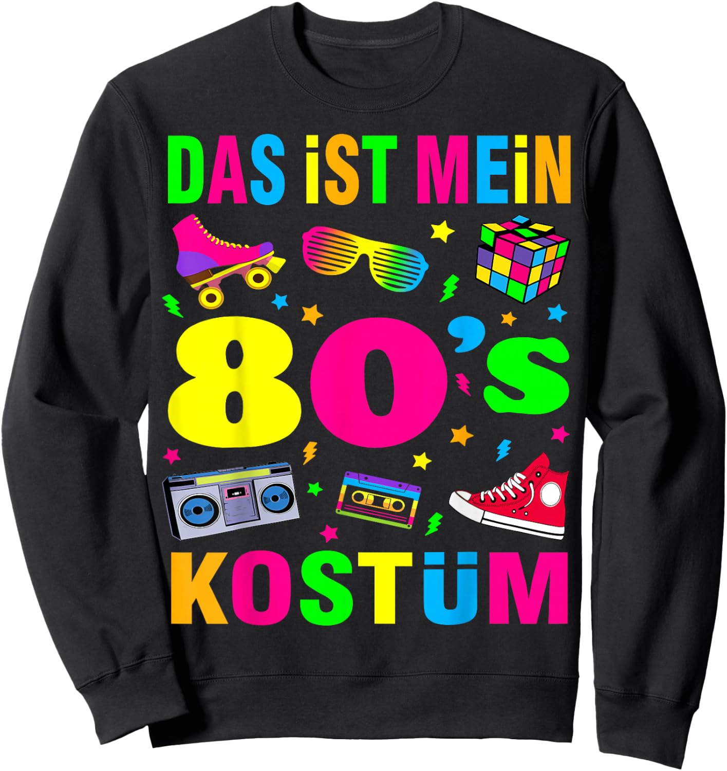 80s Theme Party 80s Costume - I Love the 80s Sweatshirt - Sweatshirt | Black