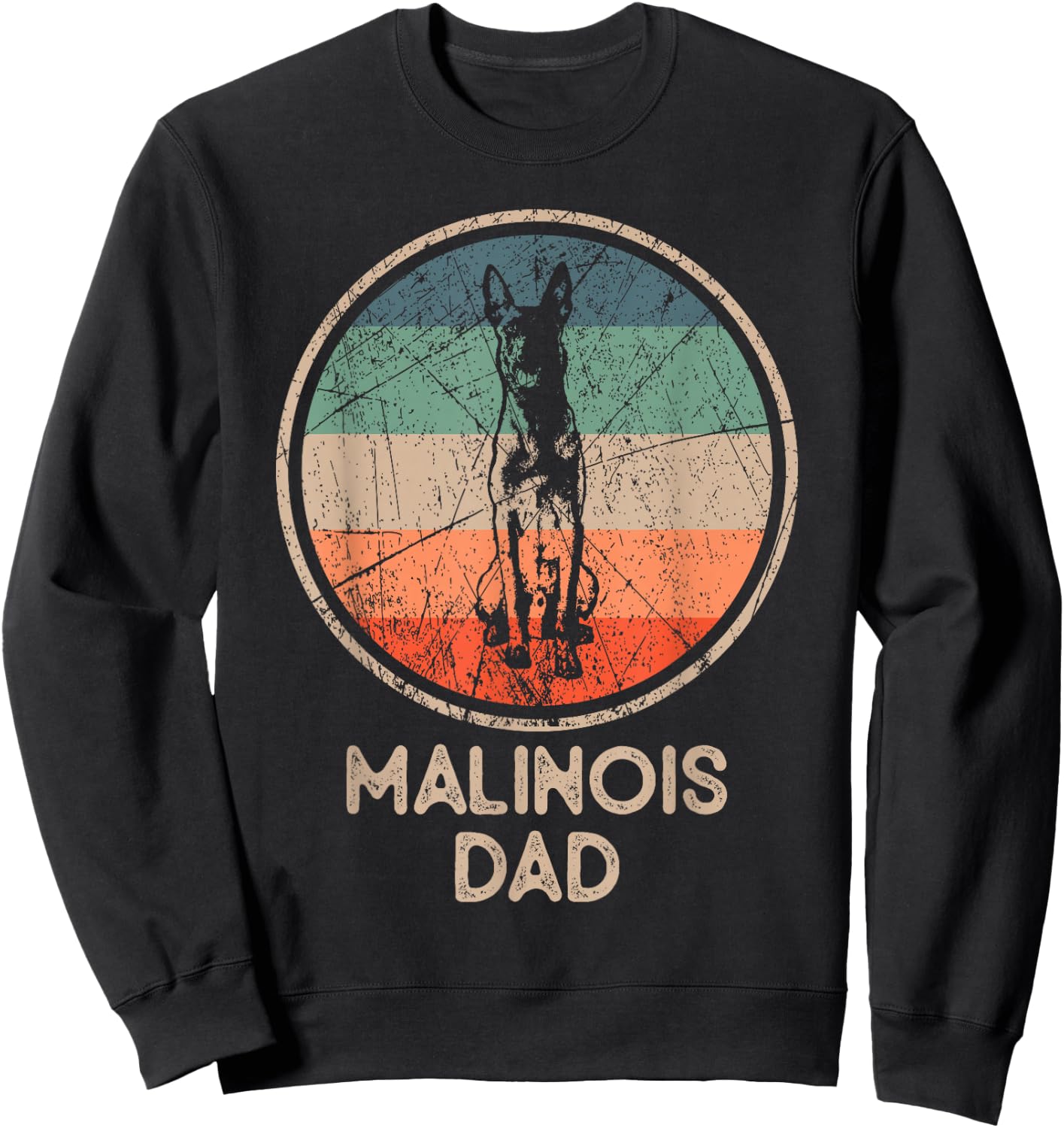 Malinois Dog – Vintage Malinois Dad Sweatshirt - Sweatshirt | Black