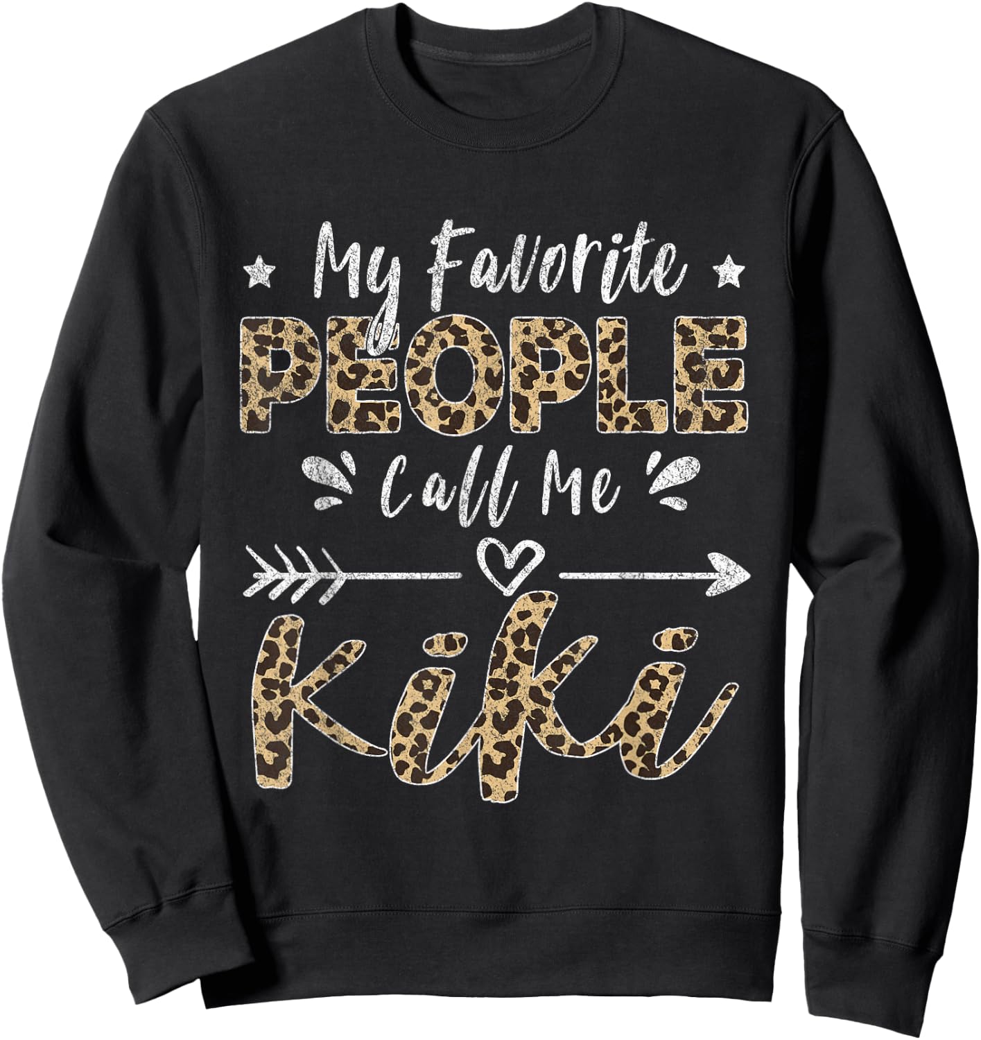 My Favorite People Call Me Kiki Leopard Sweatshirt - Sweatshirt | Black