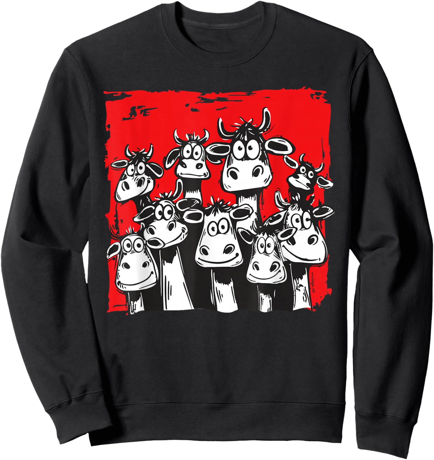 Funny Cow Faces Sweatshirt - Sweatshirt | Black