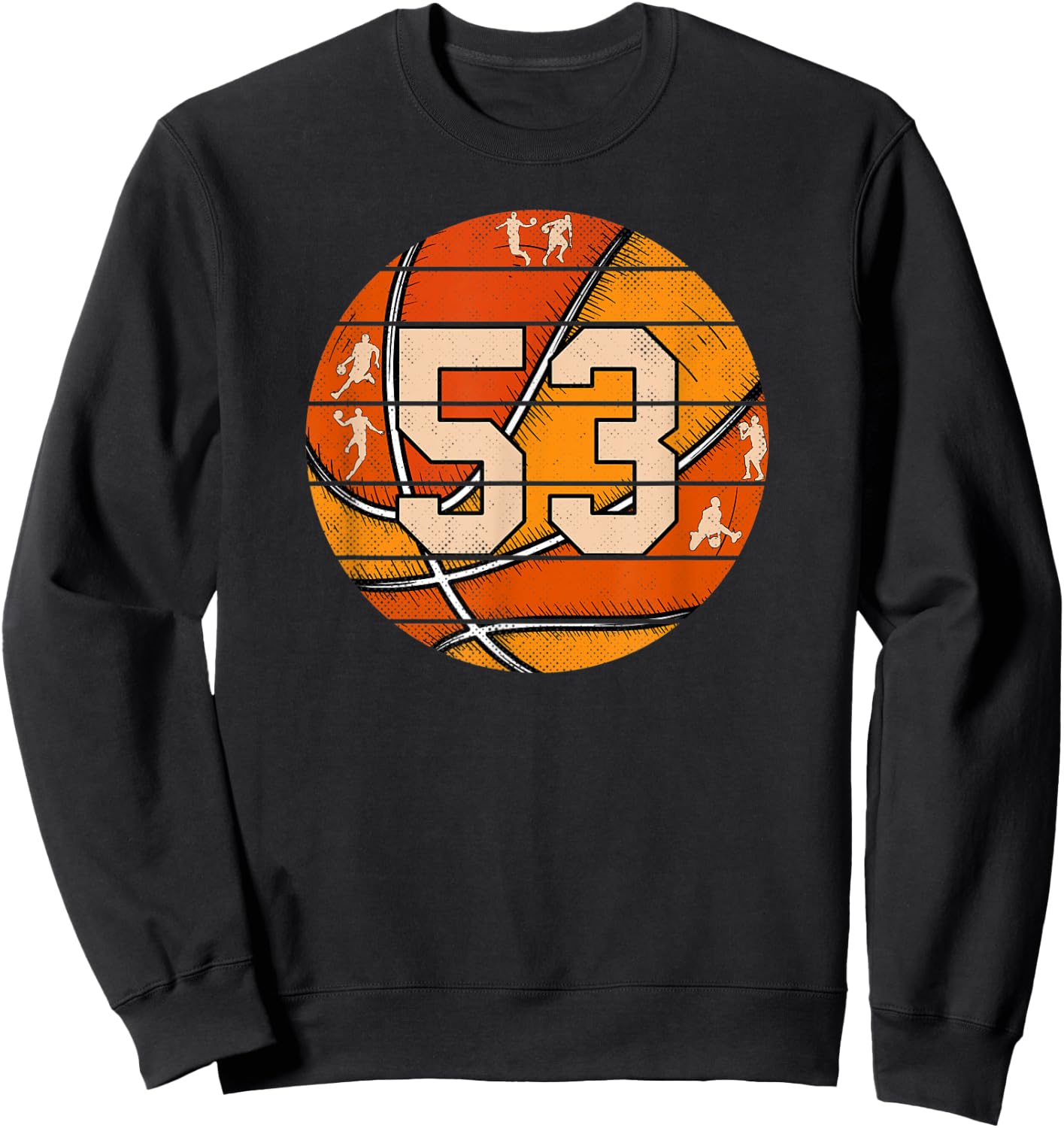 Basketball Number #53 Jersey Love Basketball Player Vintage Sweatshirt - Sweatshirt | Black