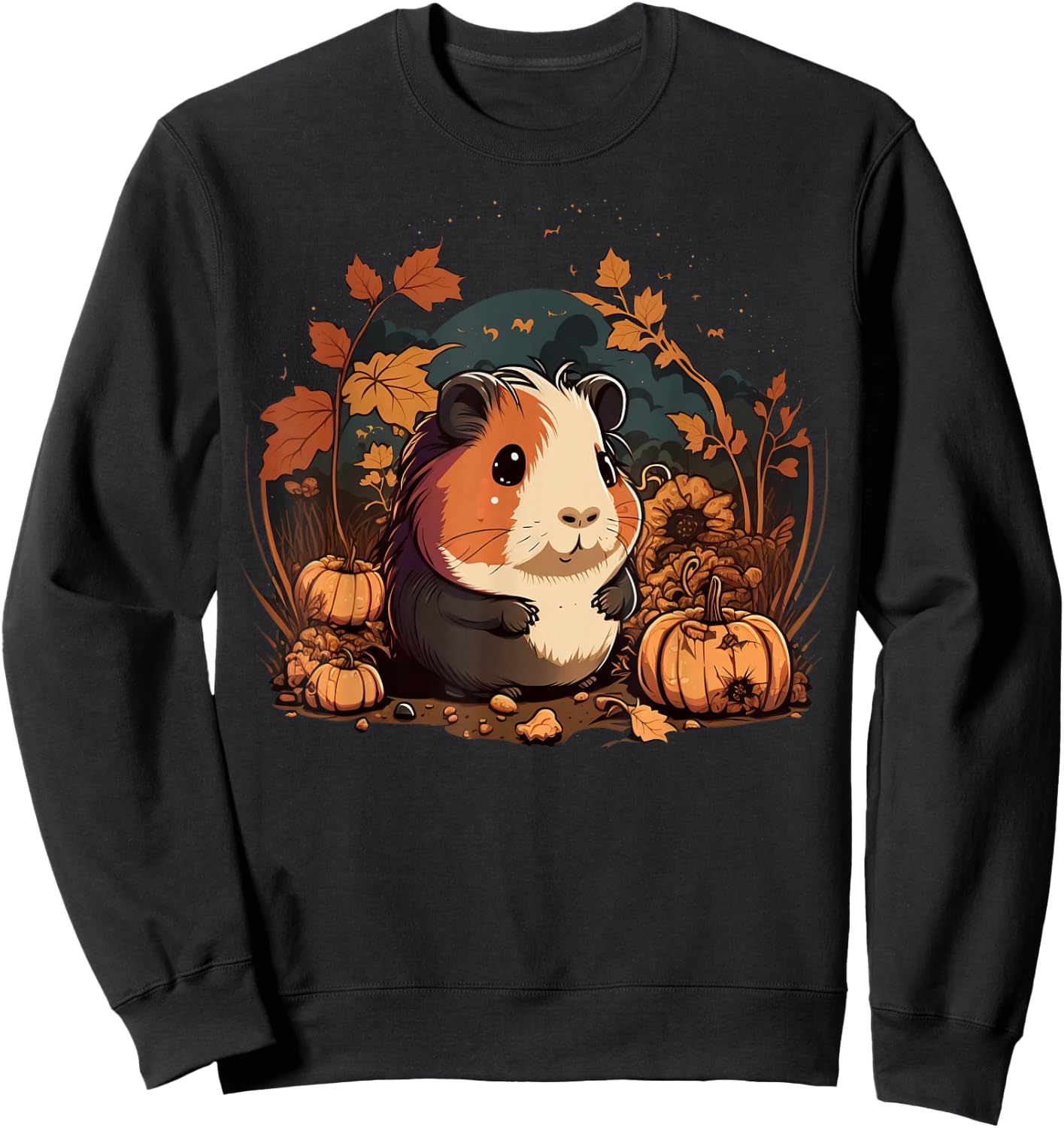 Pumpkin Guinea Pig costume on Guinea Pig Halloween Sweatshirt - Sweatshirt | Black