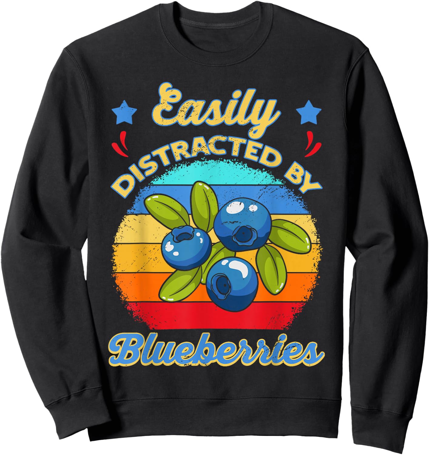 Vintage Blueberries Fruitivore Accessory Fruits Antioxidants Sweatshirt - Sweatshirt | Black
