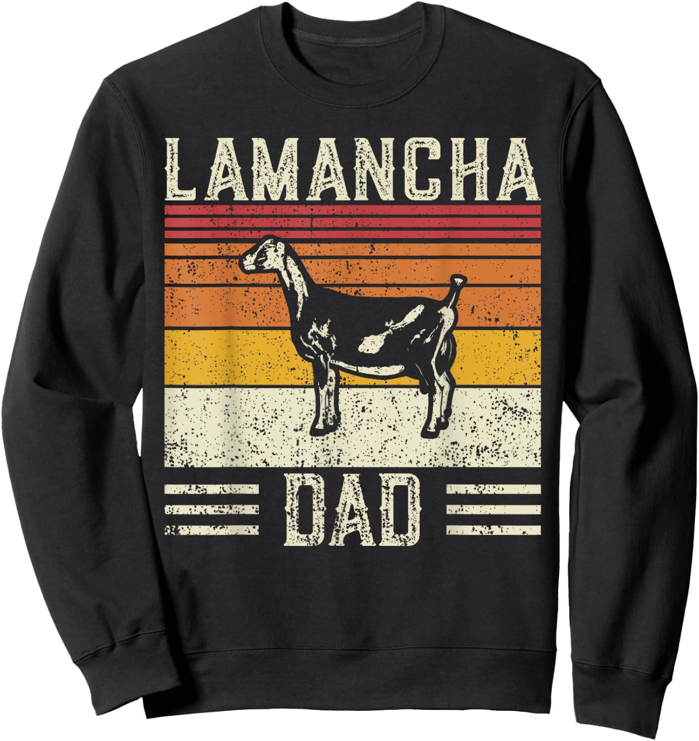 Best Goat Dad Men - Vintage LaMancha Sweatshirt - Sweatshirt | Black