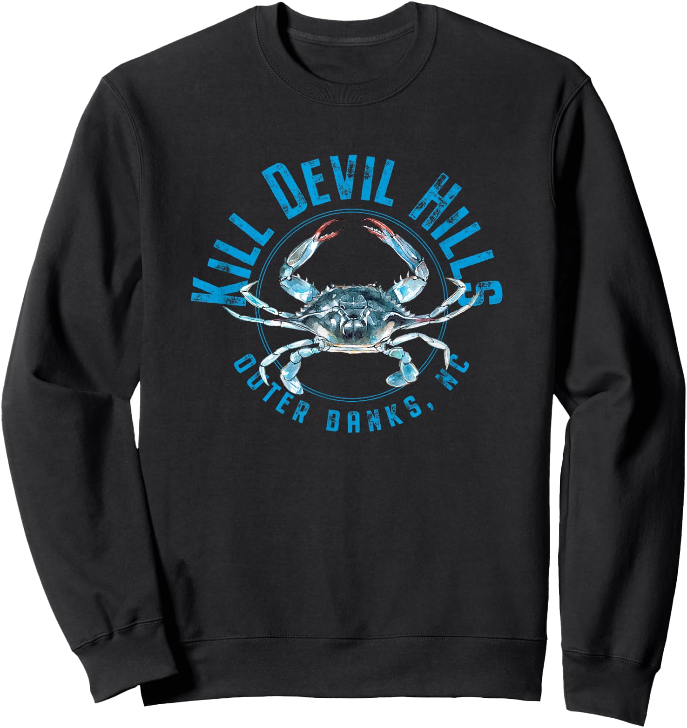 Kill Devil Hills North Carolina Blue Crab Sweatshirt - Sweatshirt | Black