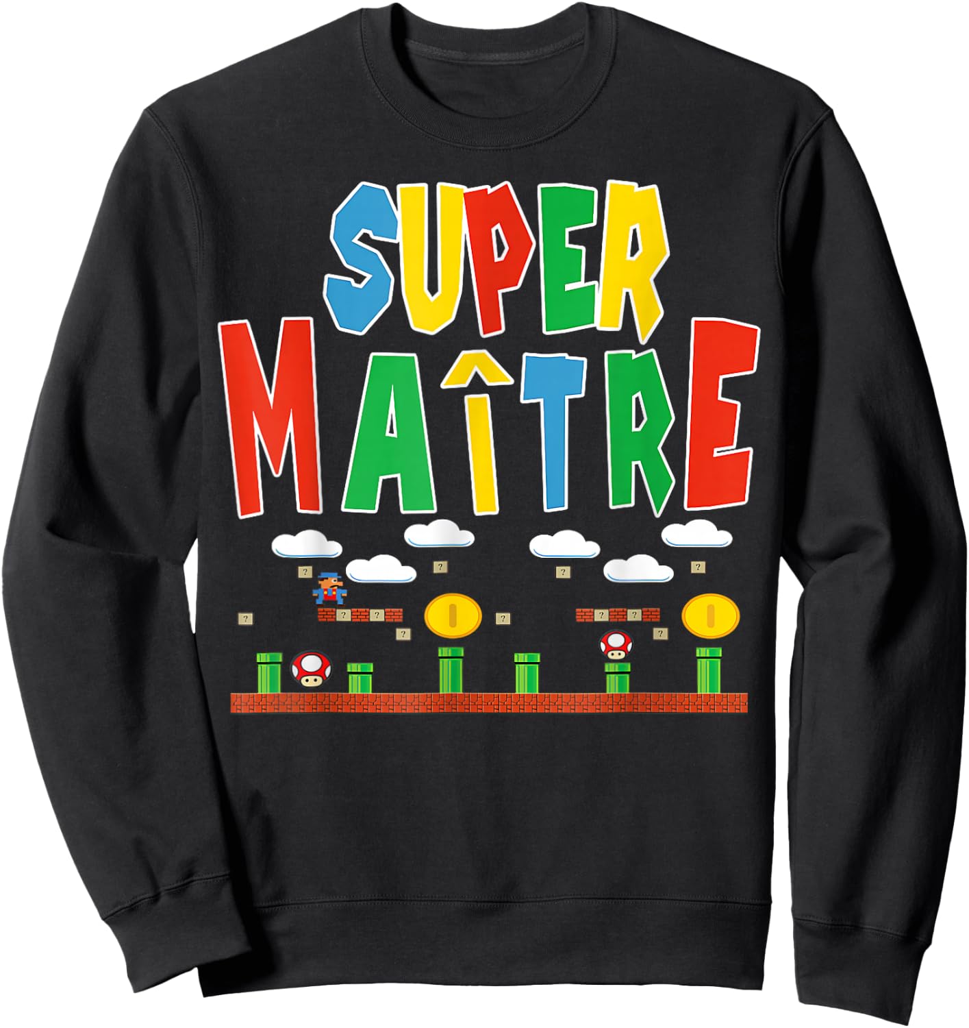 Merci Master Gift Teacher Humour Super Master , Black, S Sweatshirt - Sweatshirt | Black