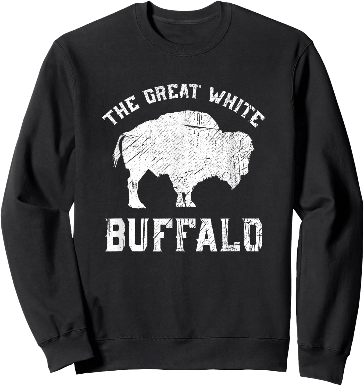 The Great White Buffalo Native American Inspired Sweatshirt - Sweatshirt | Black