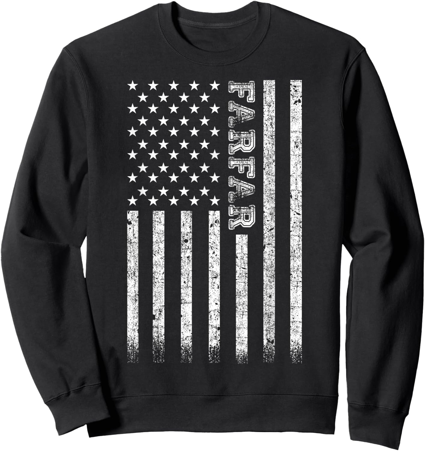 Farfar American Flag Sweatshirt - Sweatshirt | Black