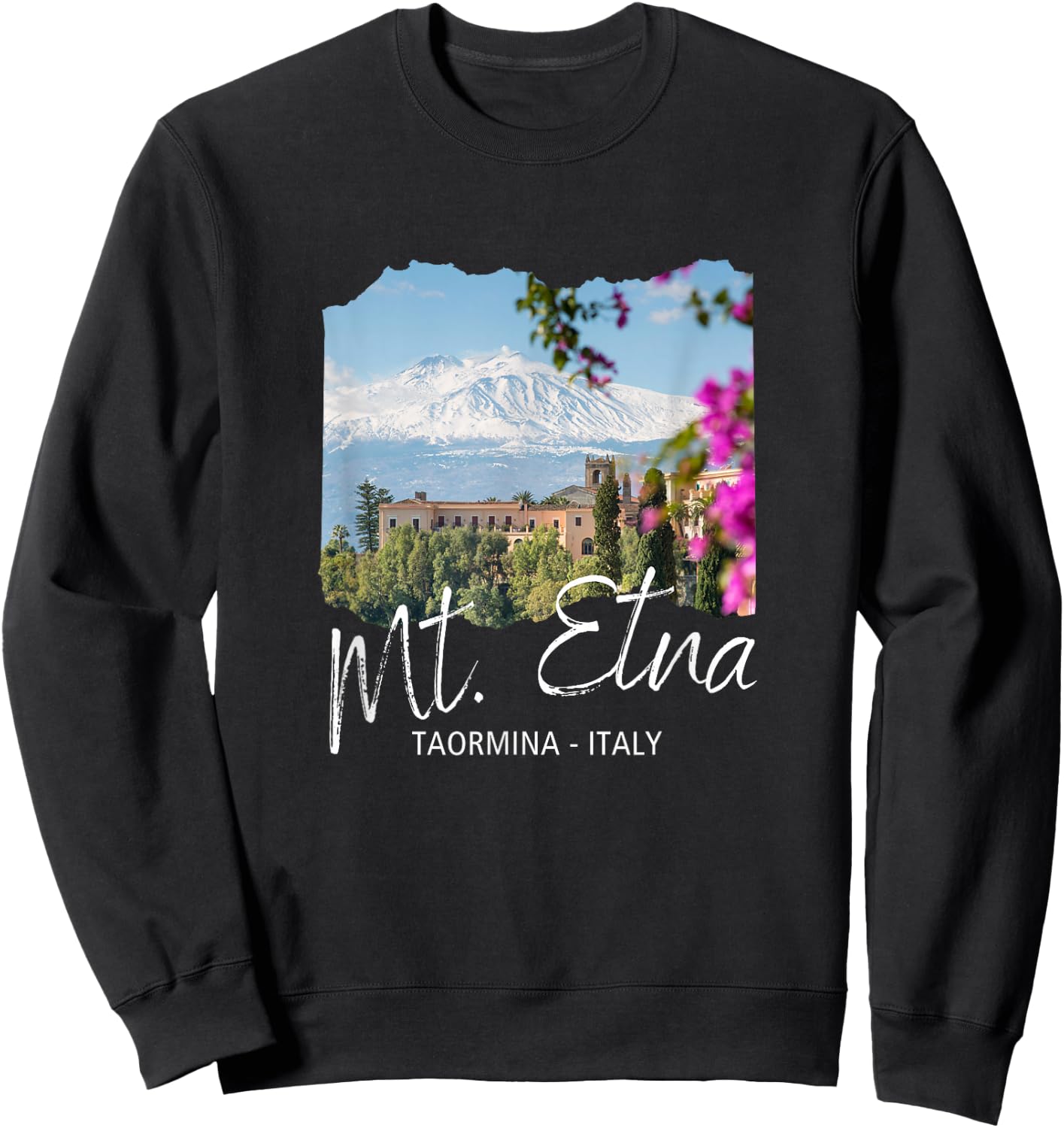 Italy Taormina Mt. Etna Sweatshirt - Sweatshirt | Black