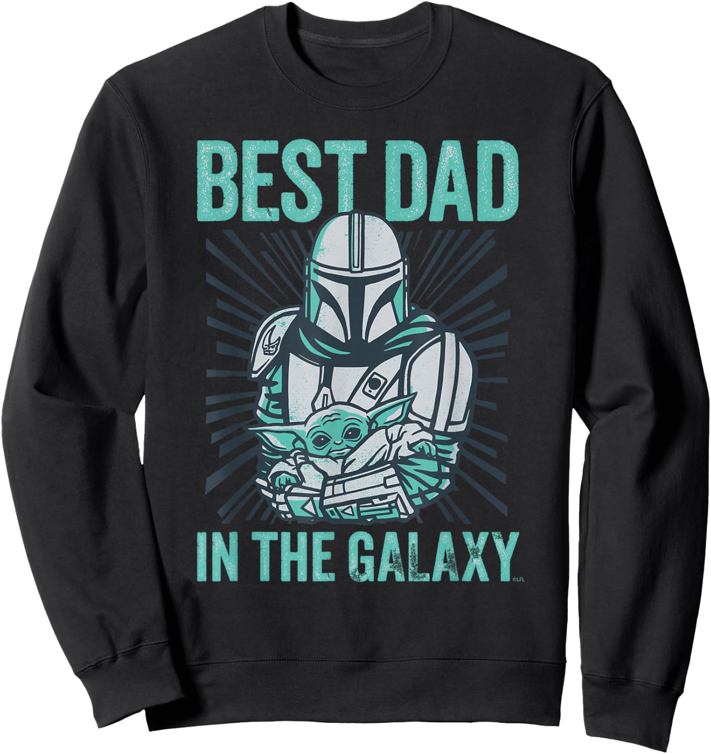 Star Wars The Mandalorian and Grogu Best Dad in The Galaxy Sweatshirt - Sweatshirt | Black