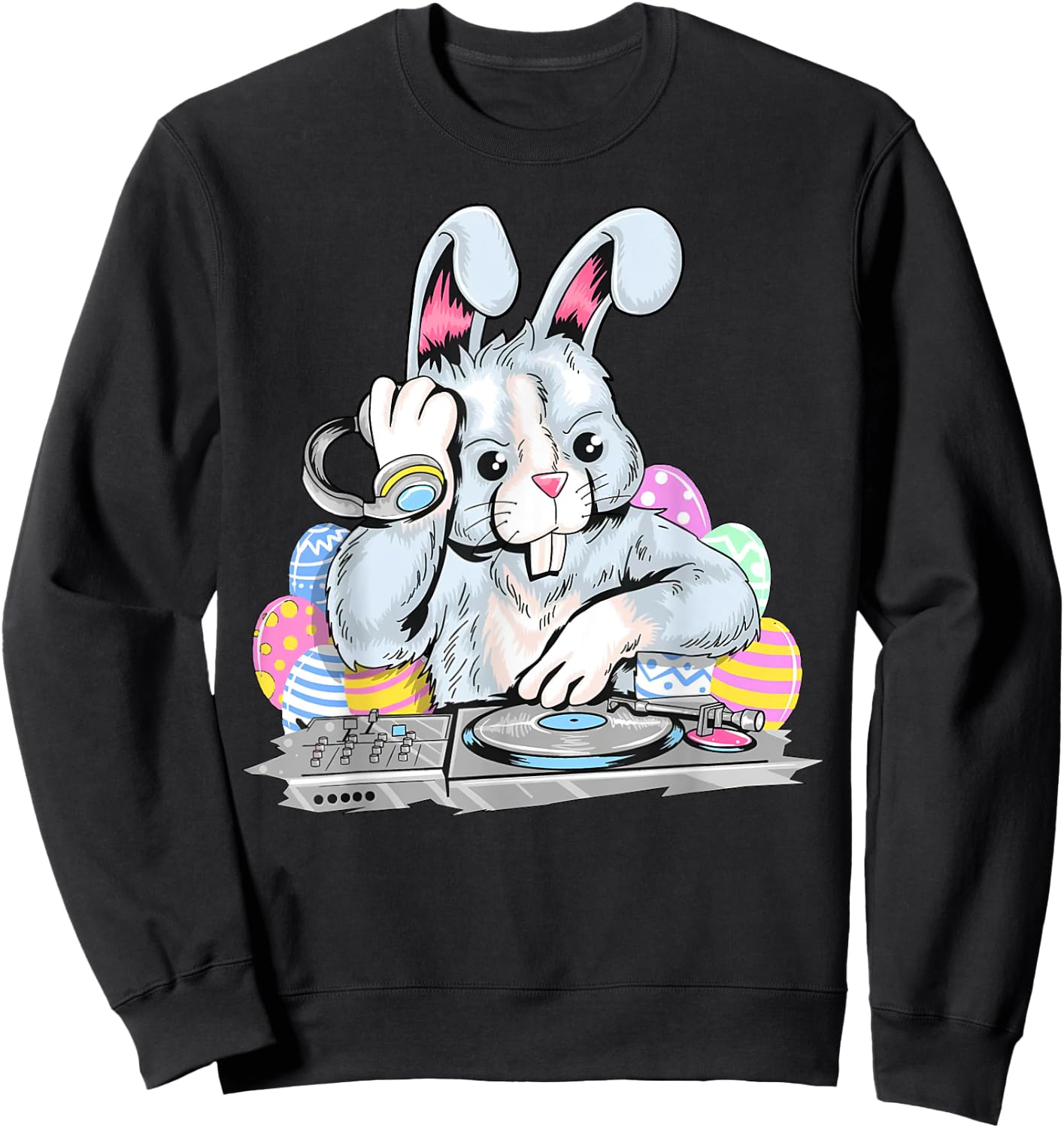 Cute Shirt Dj Easter Bunny Sweatshirt - Sweatshirt | Black