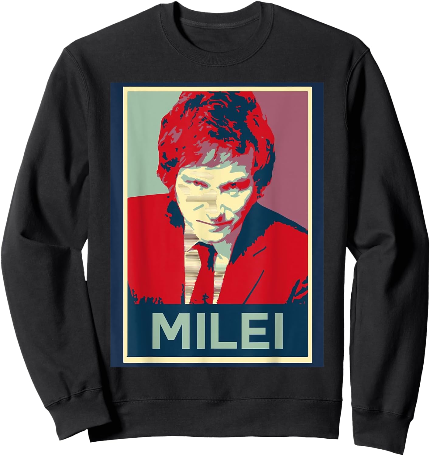 Peluca Milei - : Javier Milei Präsident - Schwarz, , Kurzarm, S, Polyester Sweatshirt - Sweatshirt | Black