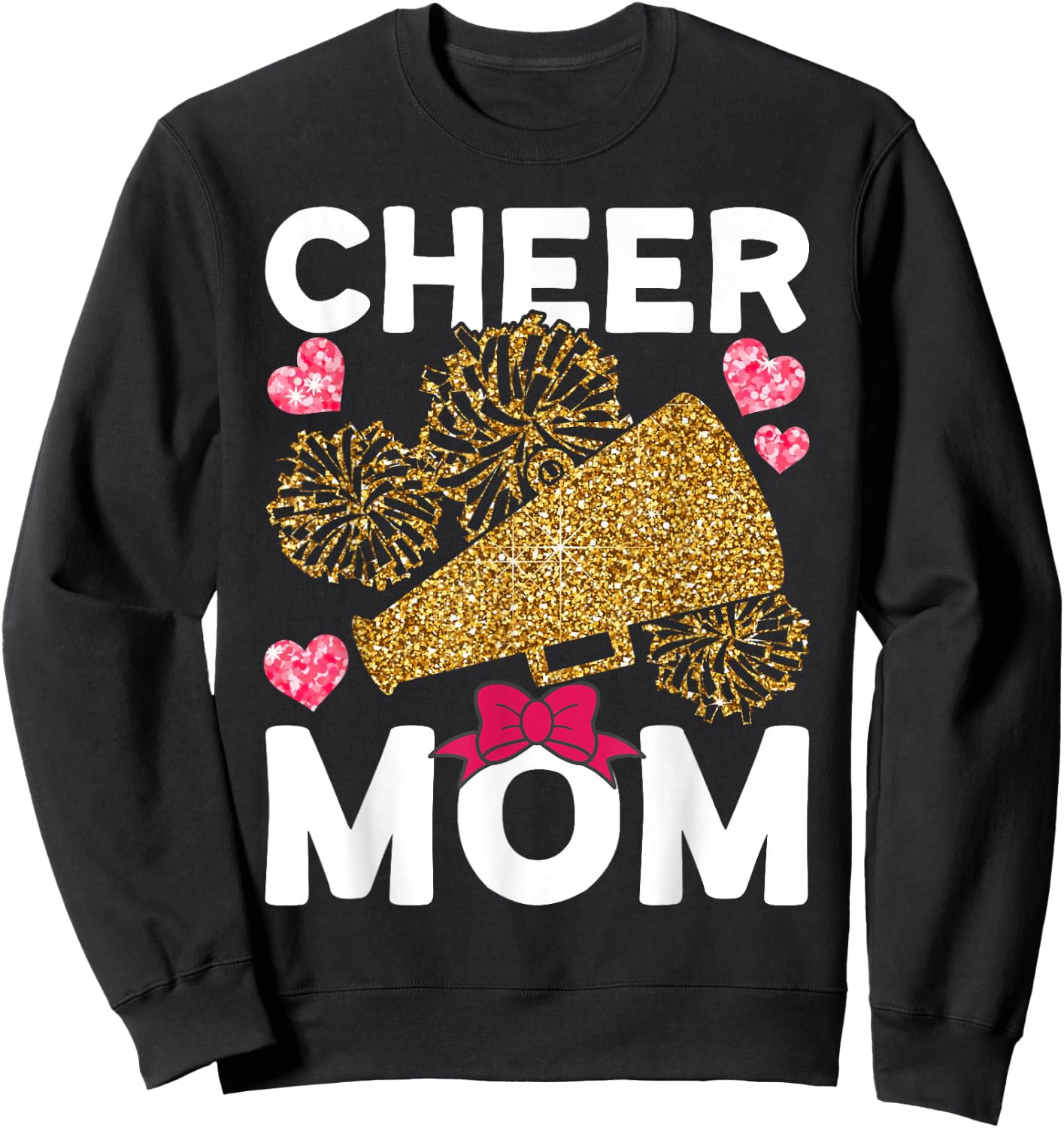 Funny Cheerleading Mom Cheer Mom Sweatshirt - Sweatshirt | Black