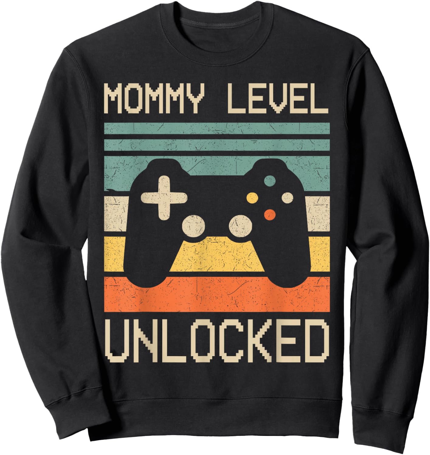 Funny New Mom Level Unlocked Leveled Up To Mommy Gaming Mom Sweatshirt - Sweatshirt | Black