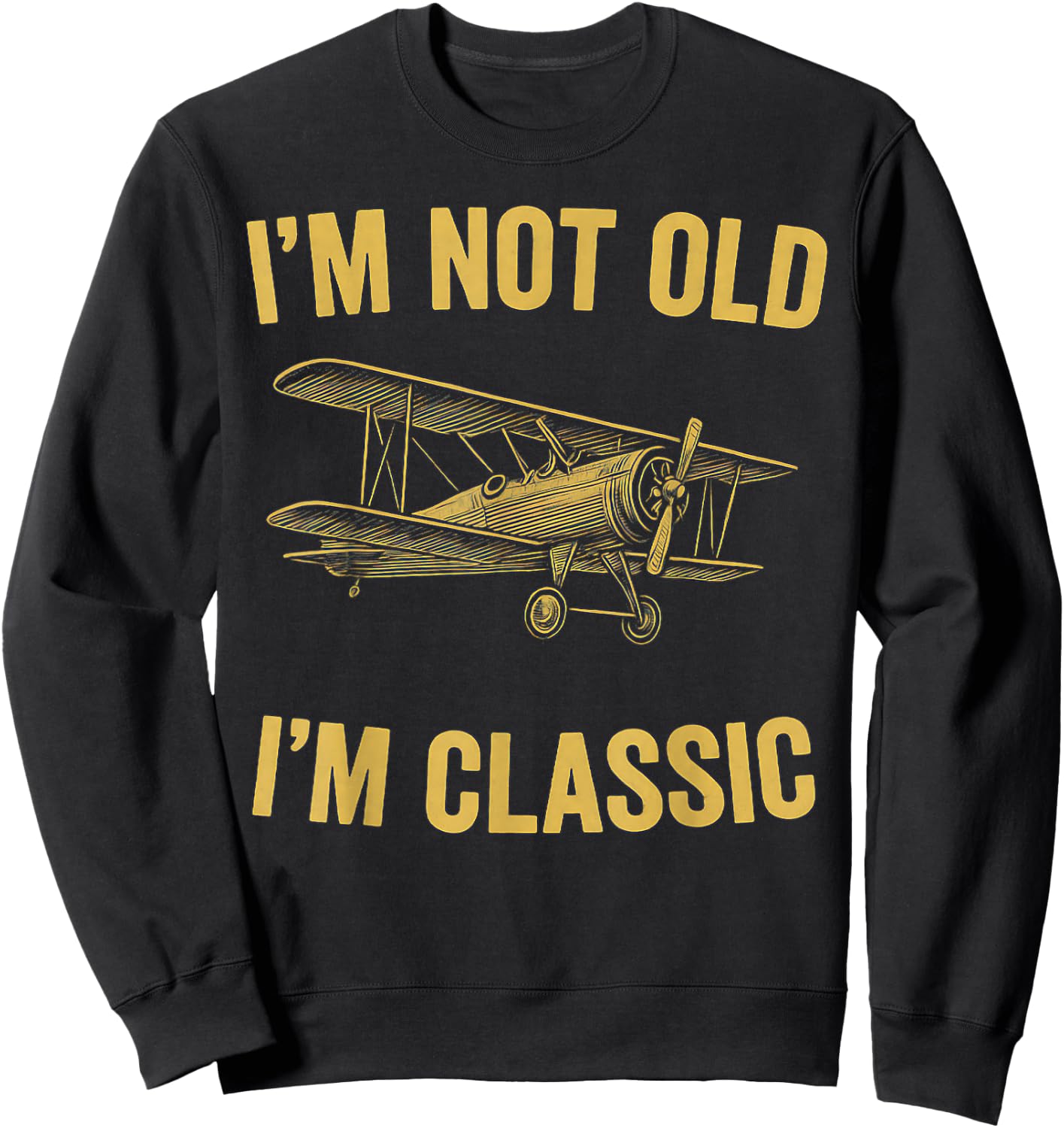 I'm Not Old I'm Classic Men Nostalgic 1900s Airplane Sweatshirt - Sweatshirt | Black