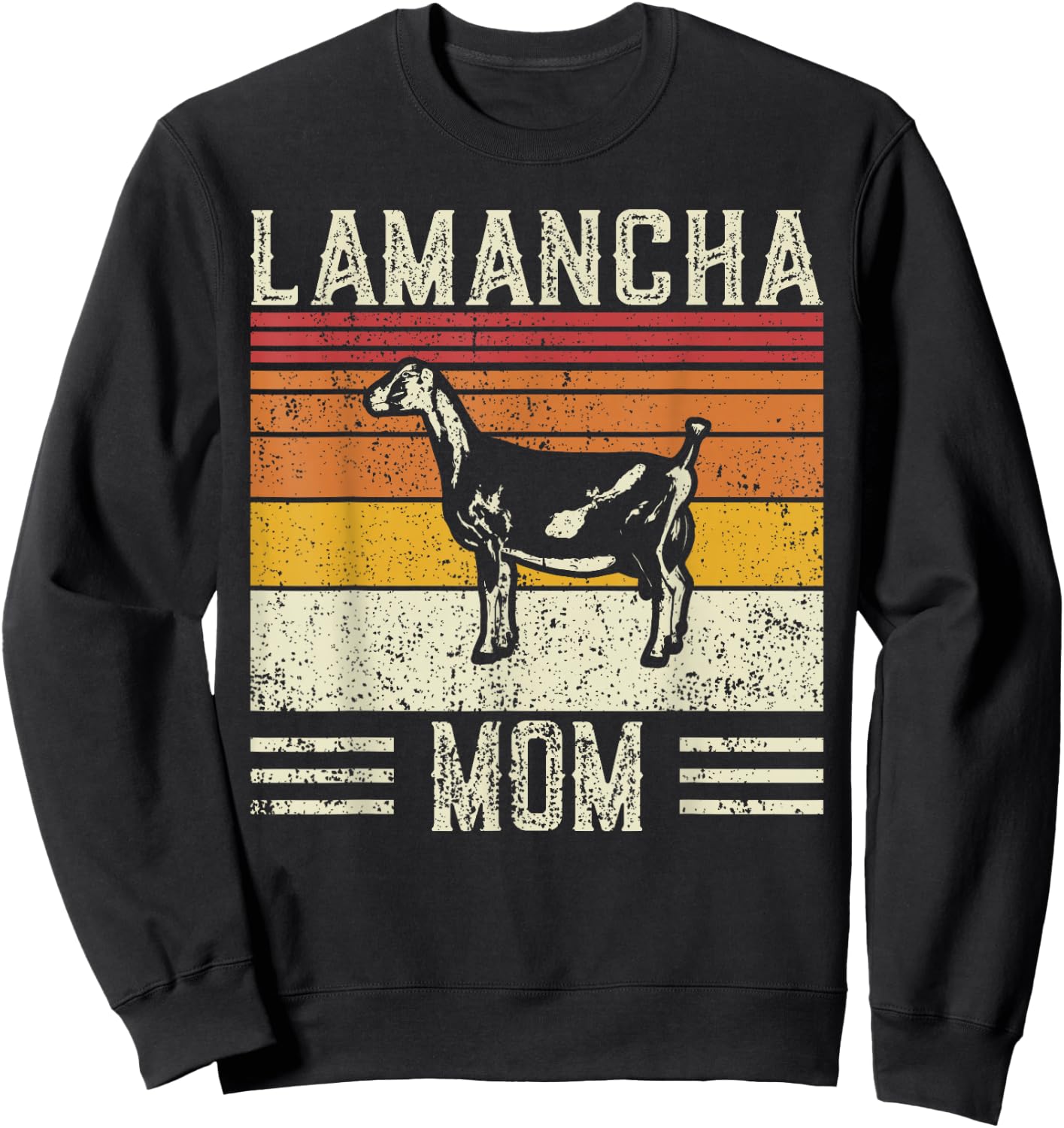 Best Goat Mom Women - Vintage LaMancha Sweatshirt - Sweatshirt | Black