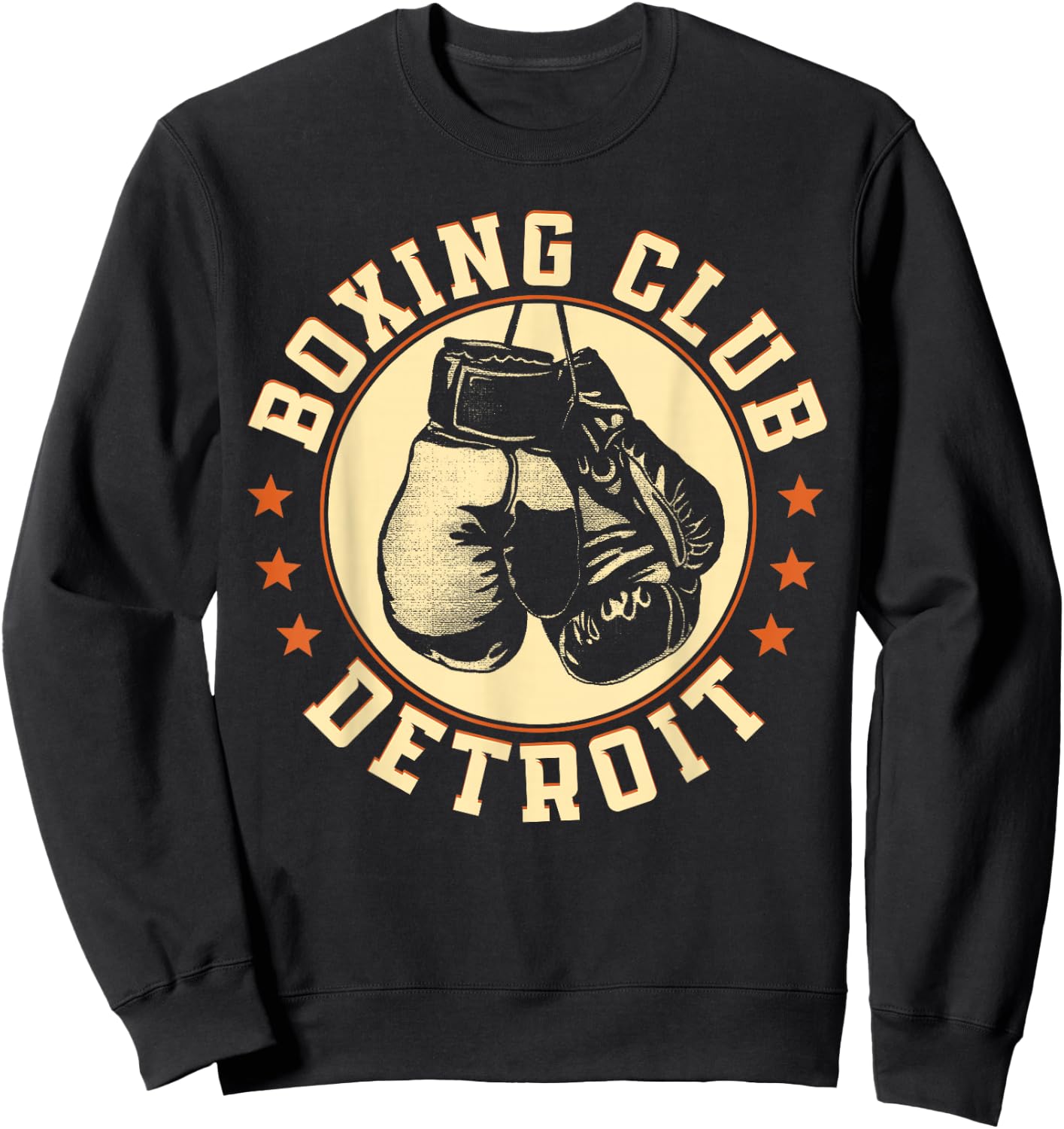 Boxing Club Detroit Gloves Graphic for a Boxing Lover Sweatshirt - Sweatshirt | Black