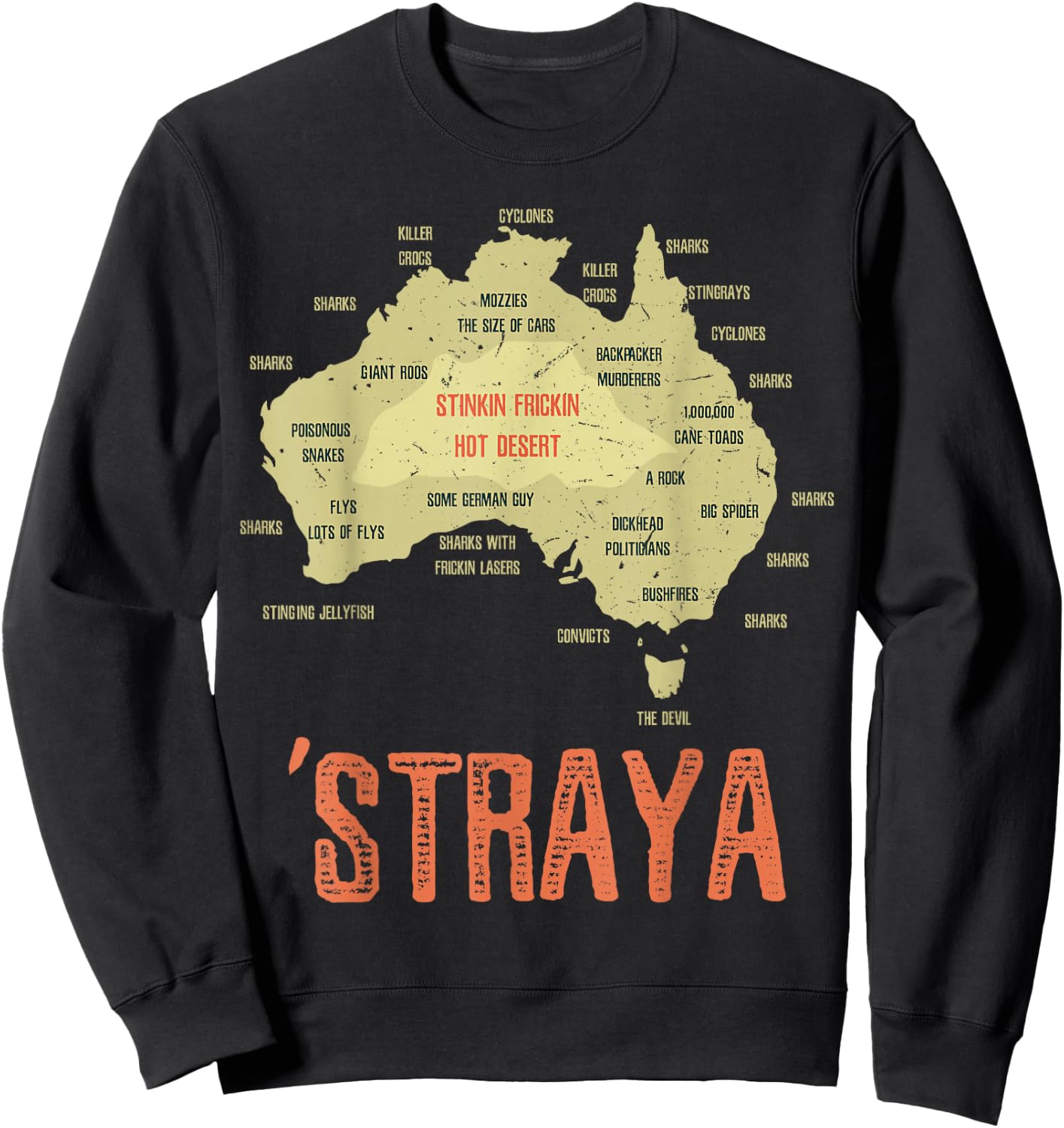 Retro Australia Day Australia Map Outback Australian Sweatshirt - Sweatshirt | Black