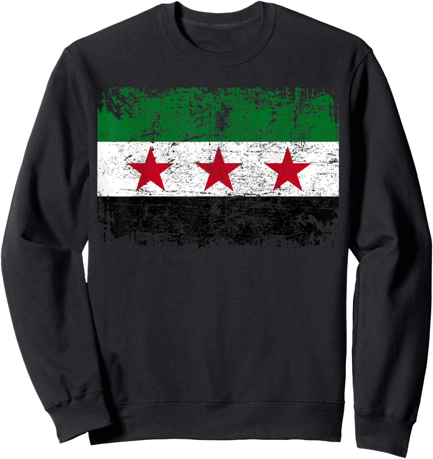 SYRIA Flag Vintage | Men Women Kids | SYRIA Sweatshirt - Sweatshirt | Black