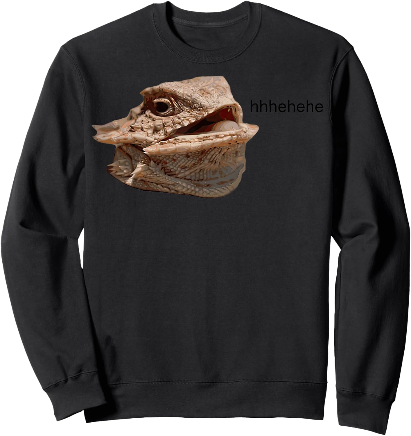 Laughing Iguana HeHe Lizard Sweatshirt - Sweatshirt | Black