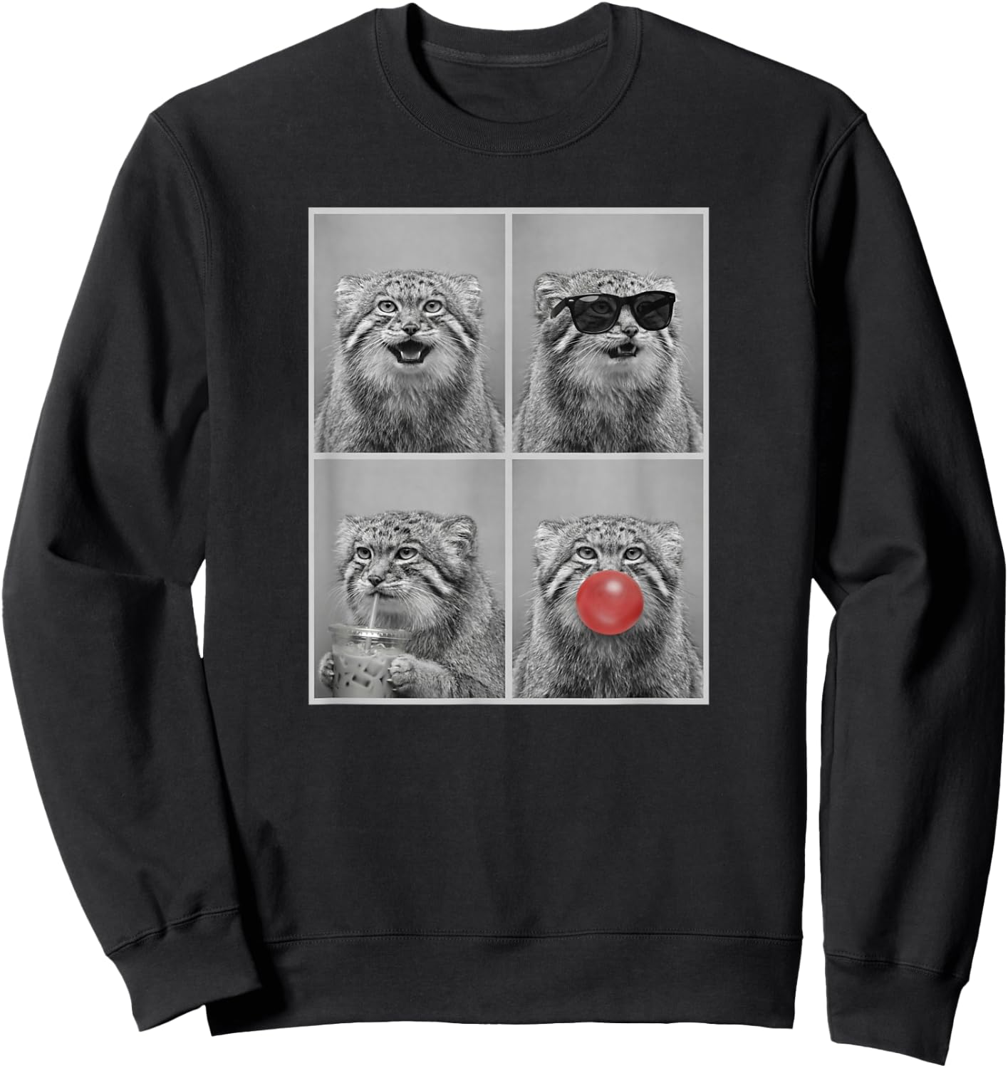 Pallas's Cats Funny Pallas's cat Sweatshirt - Sweatshirt | Black
