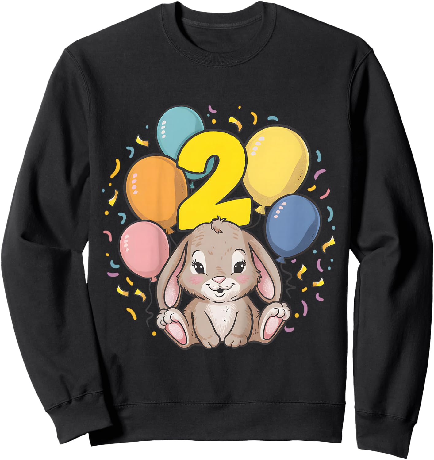 Kids 2nd Birthday Children's Birthday Rabbit Sweatshirt - Sweatshirt | Black