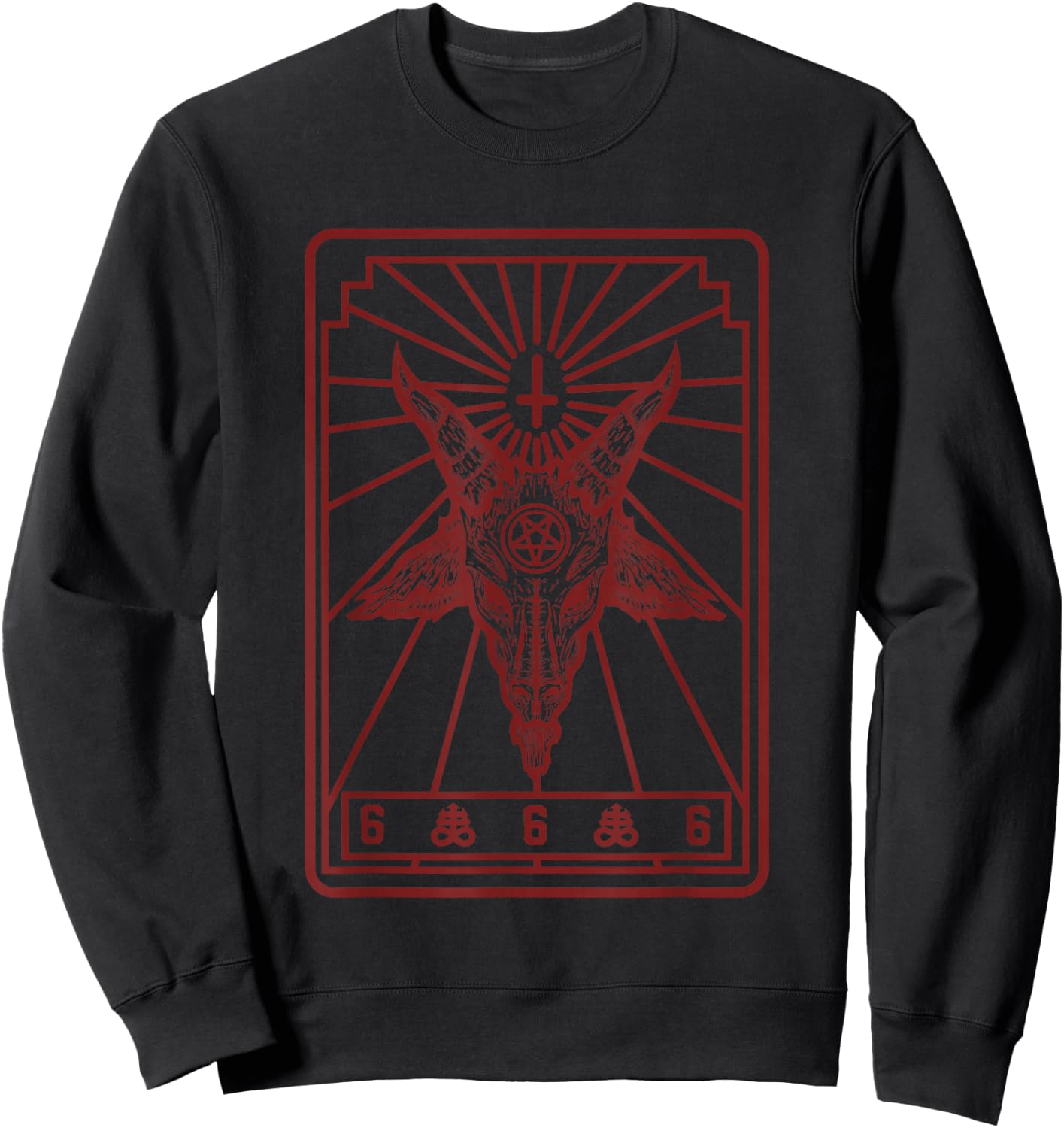 Baphomet Tarot Inverted Cross Goat Pentagram Leviathan Cross Sweatshirt - Sweatshirt | Black